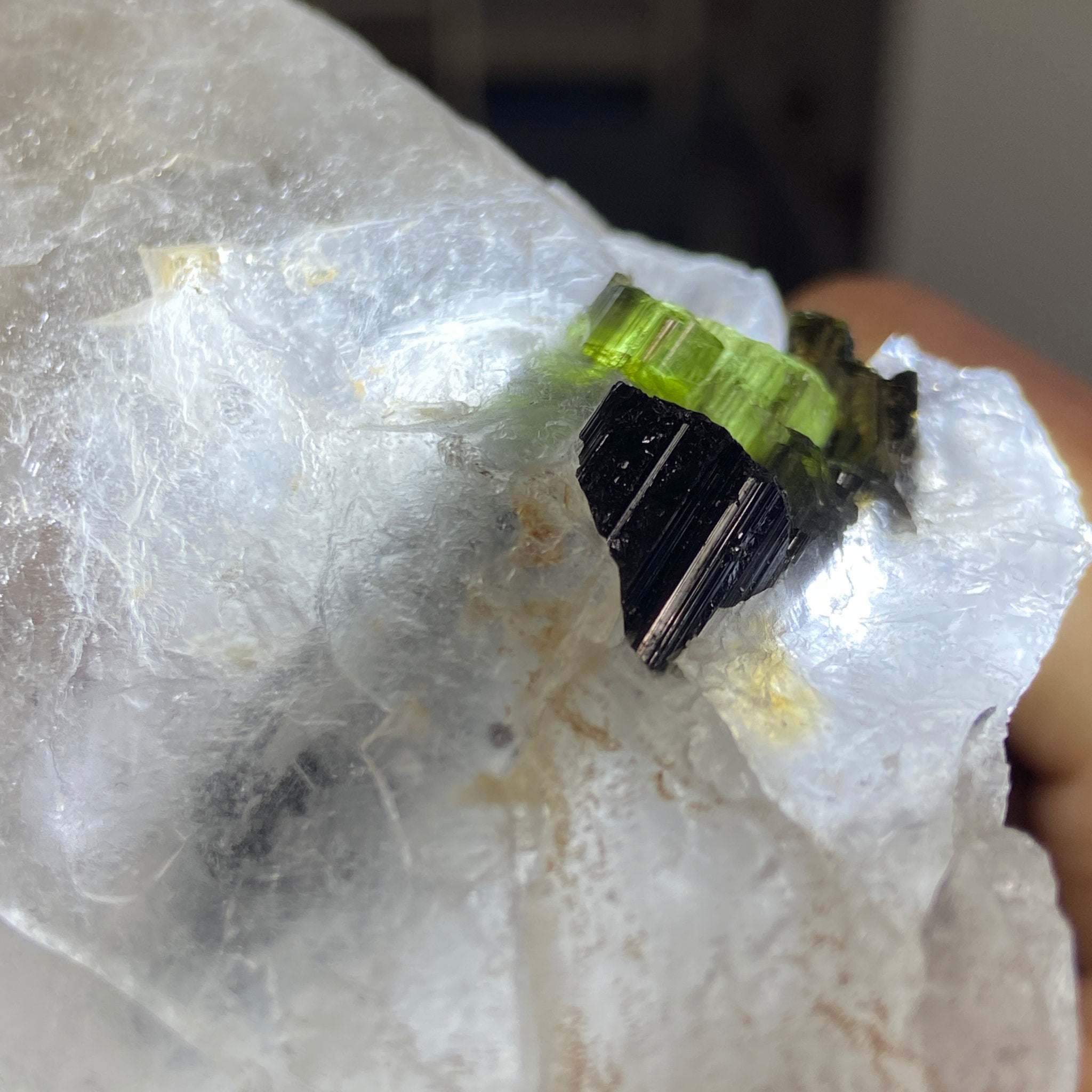 Self Healed Quartz with Green and Black Tourmaline – Brazil