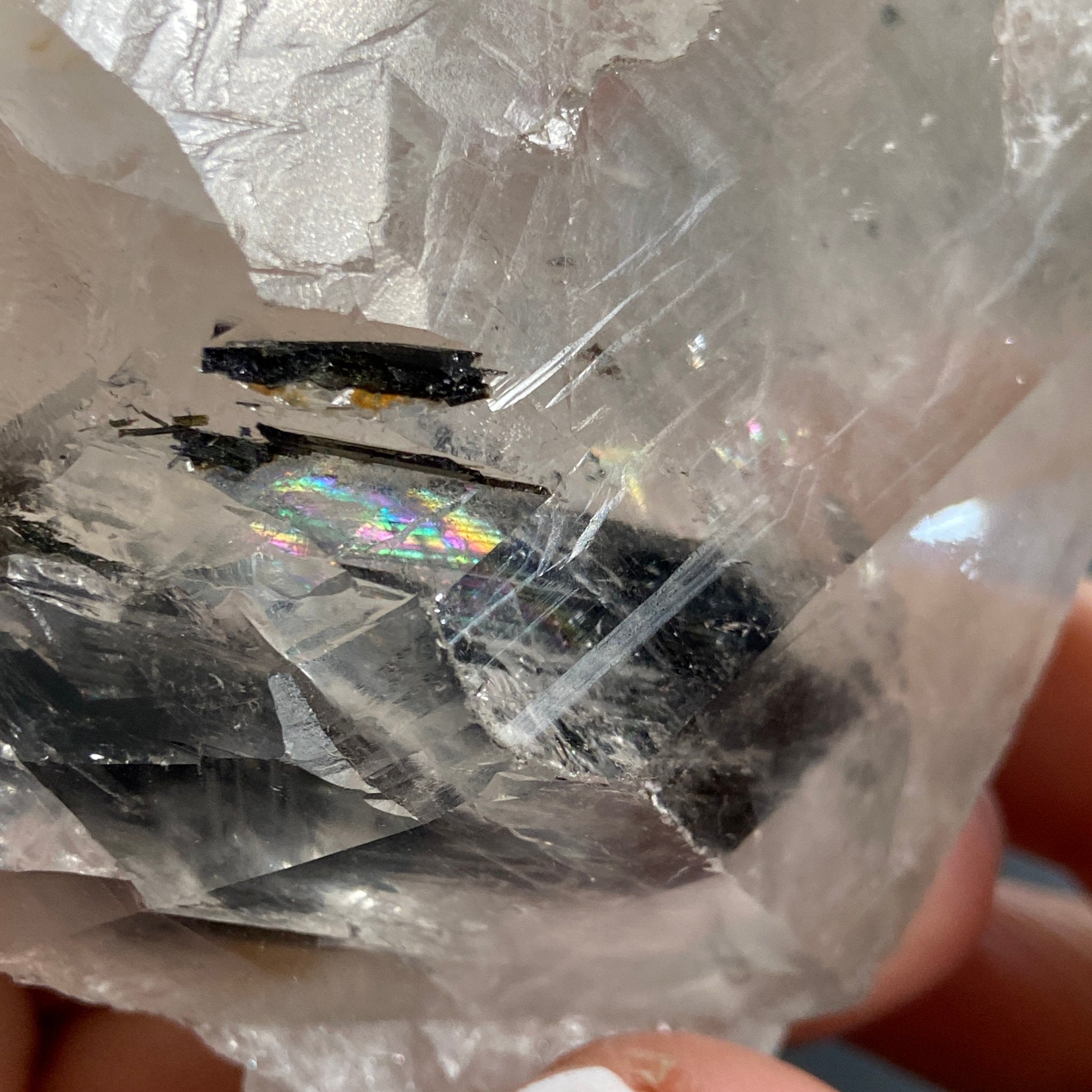 Self Healed Quartz with Green and Black Tourmaline – Brazil