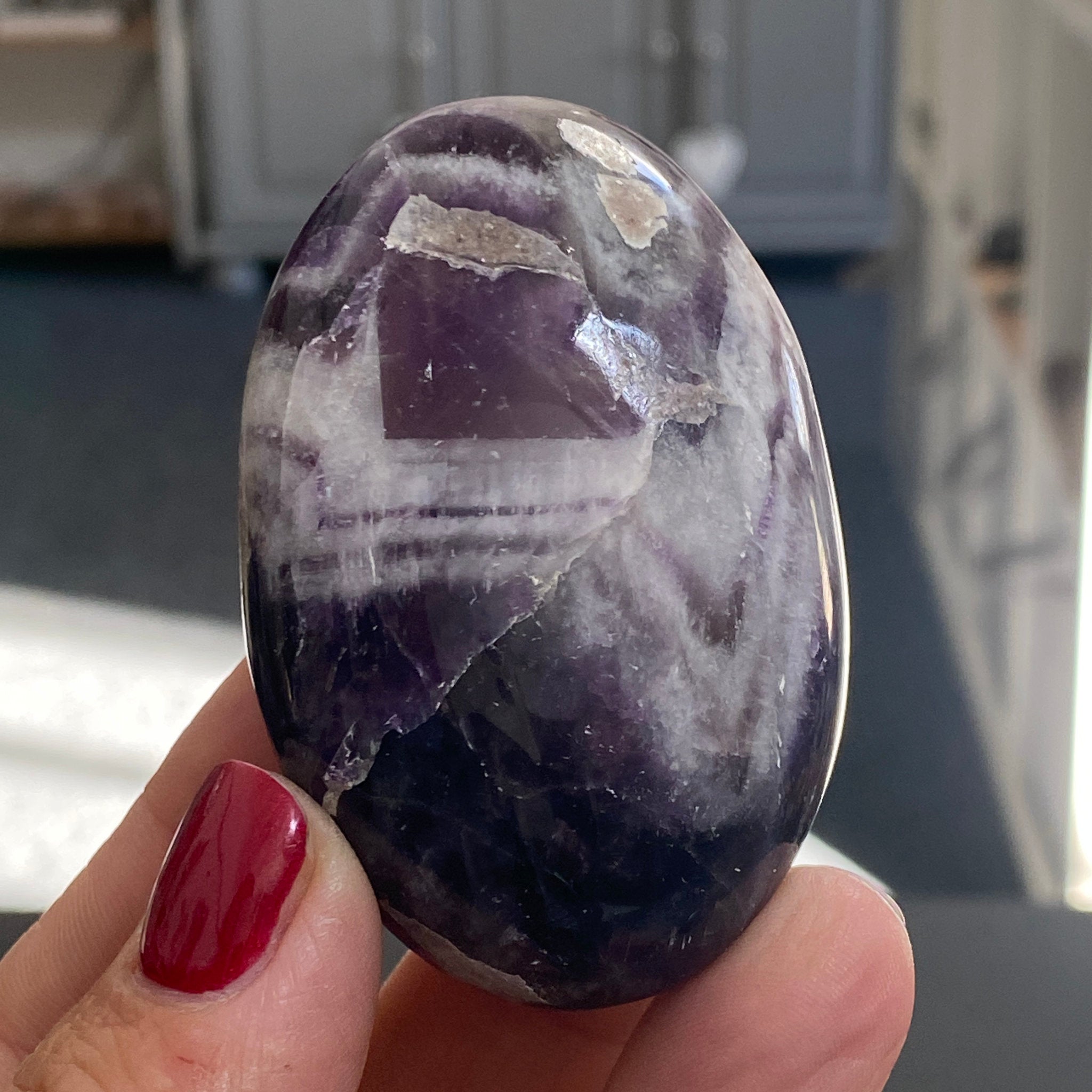 💜 Chevron Amethyst Palmstone