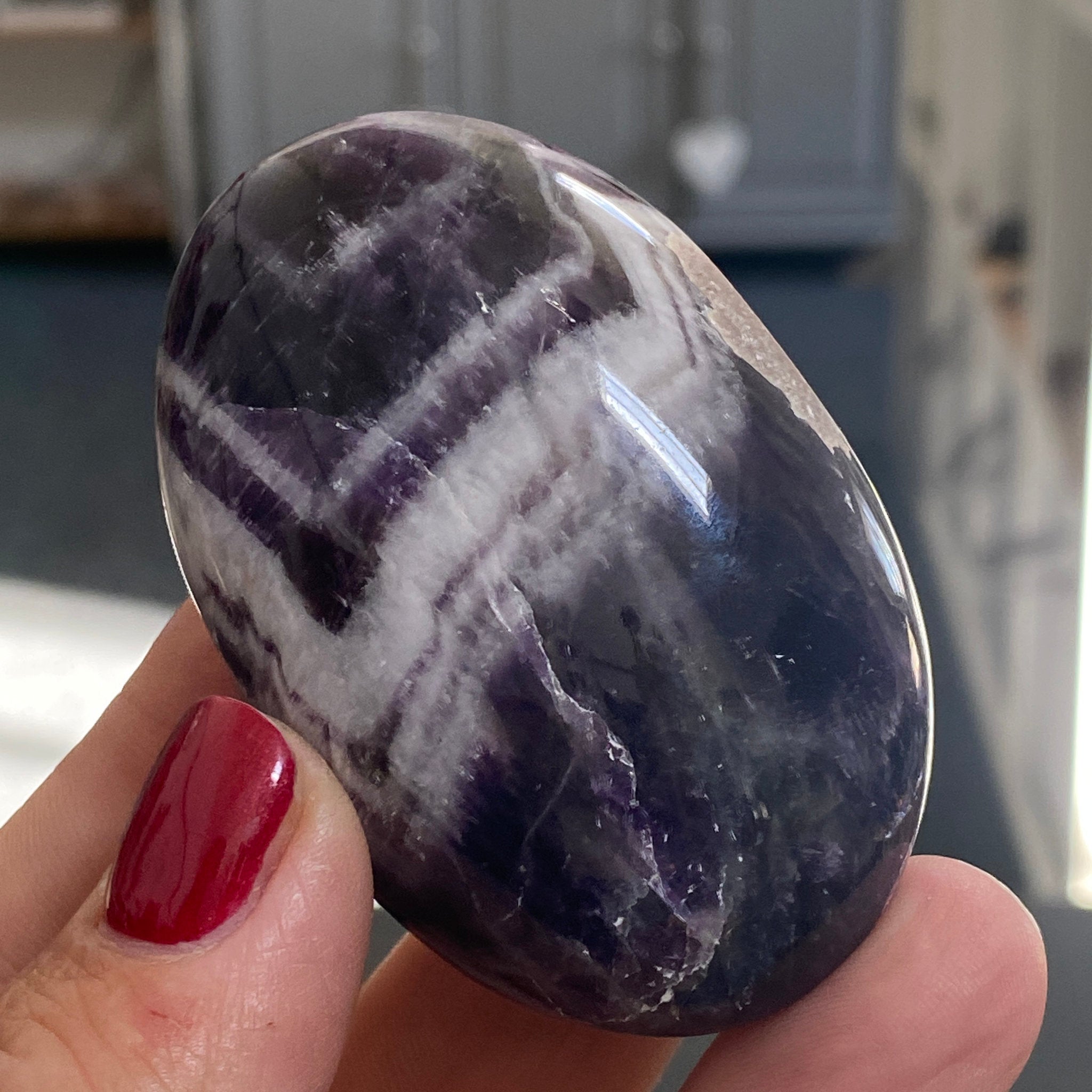 💜 Chevron Amethyst Palmstone
