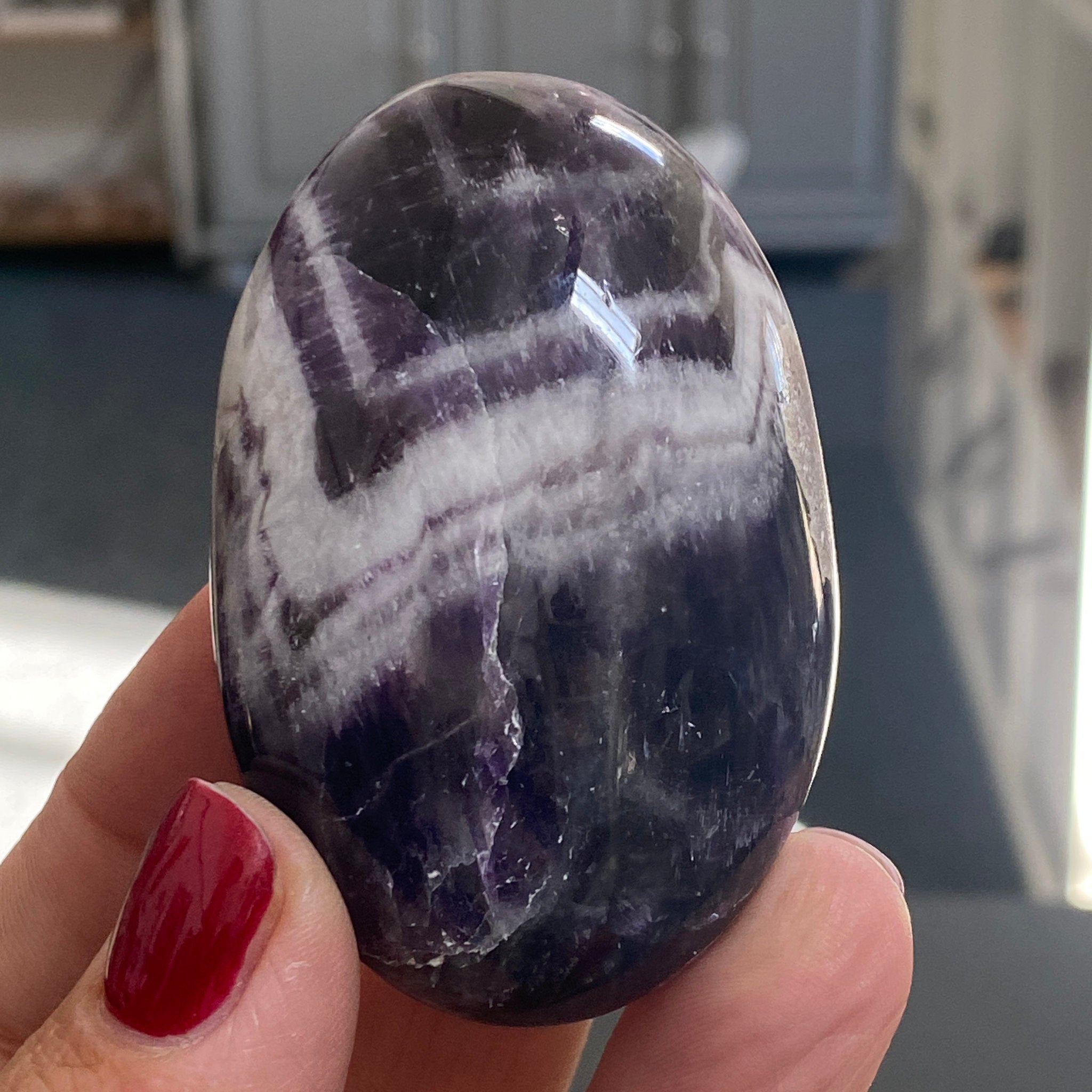 💜 Chevron Amethyst Palmstone