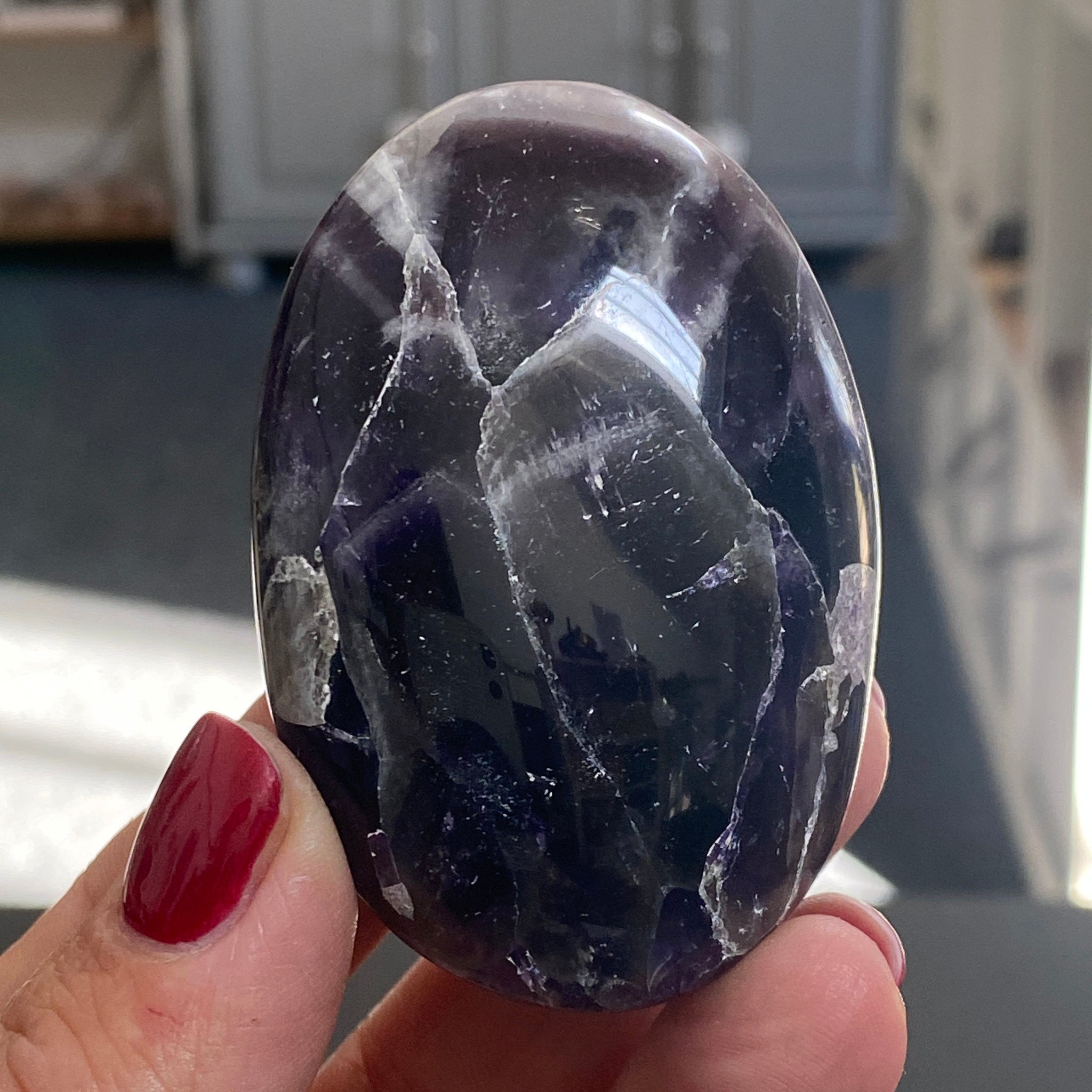 💜 Chevron Amethyst Palmstone