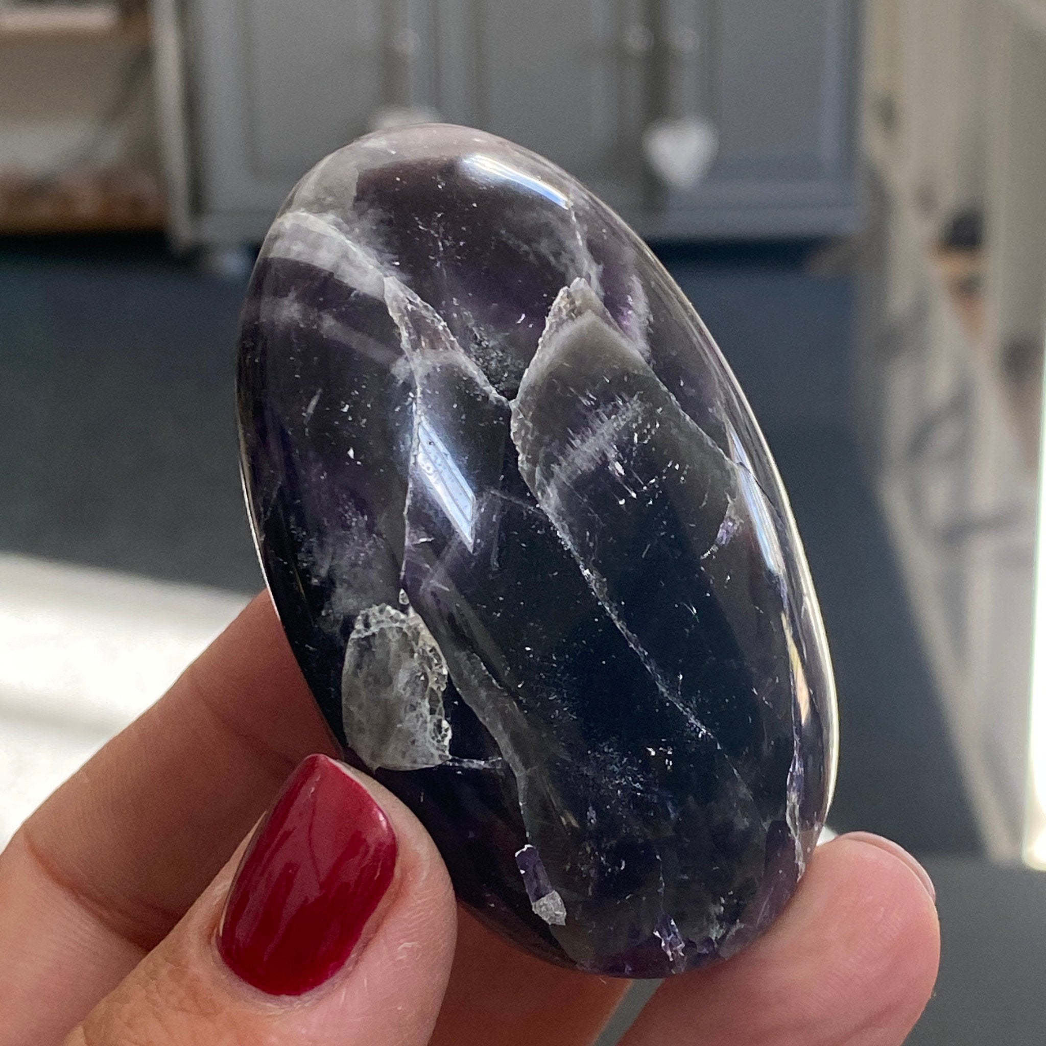 💜 Chevron Amethyst Palmstone