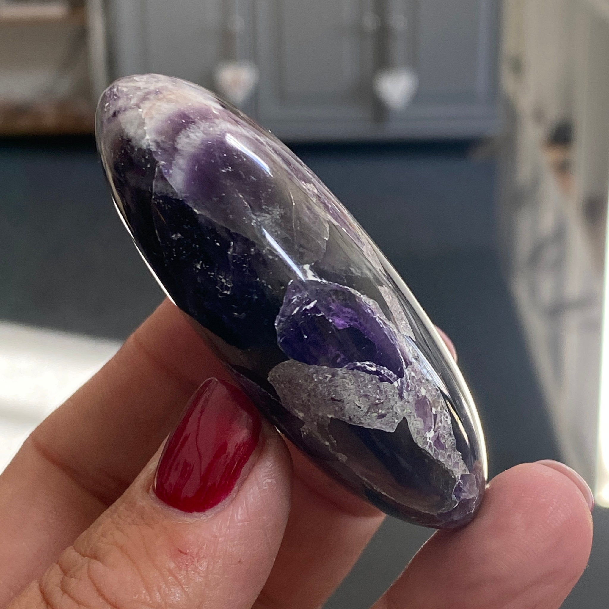 💜 Chevron Amethyst Palmstone