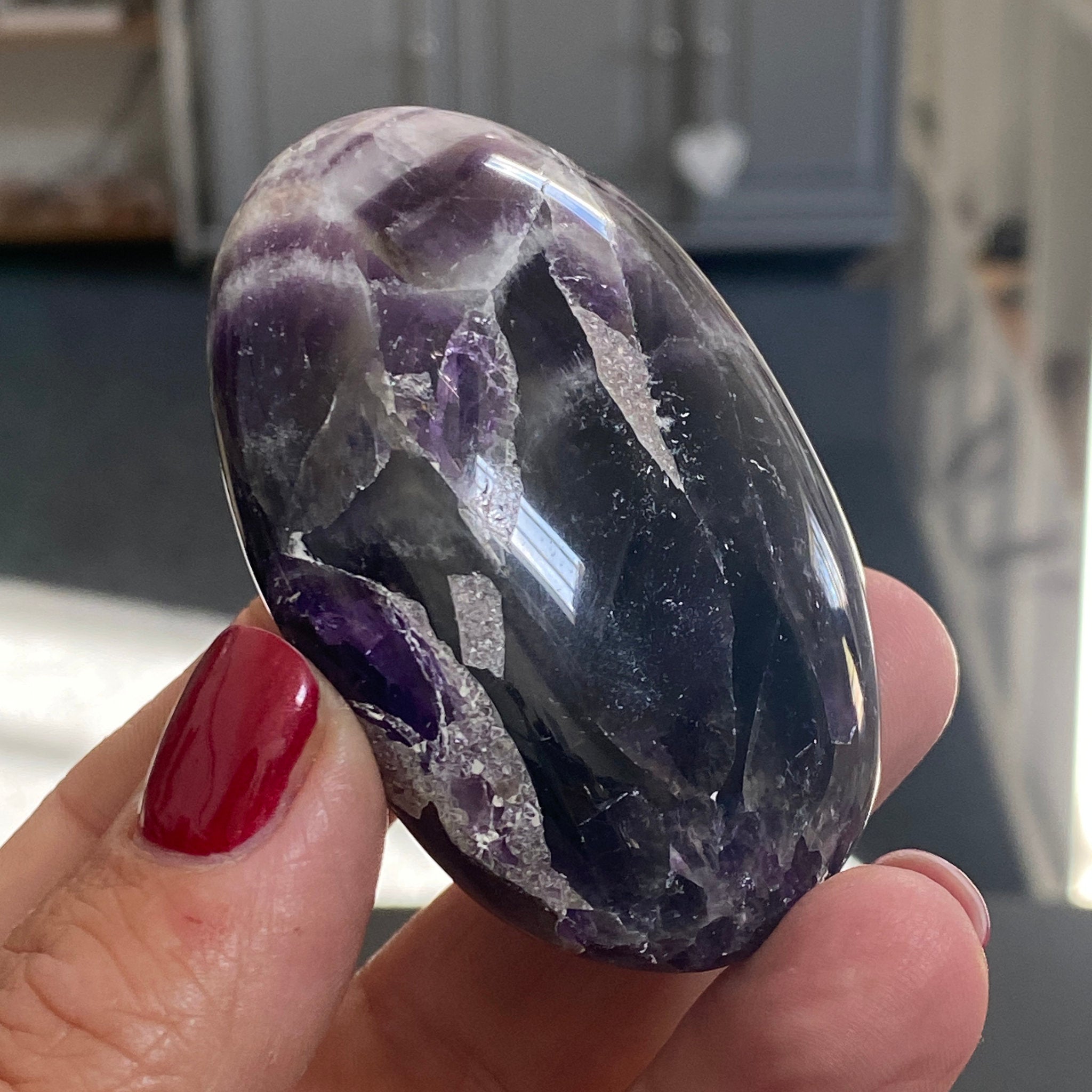 💜 Chevron Amethyst Palmstone