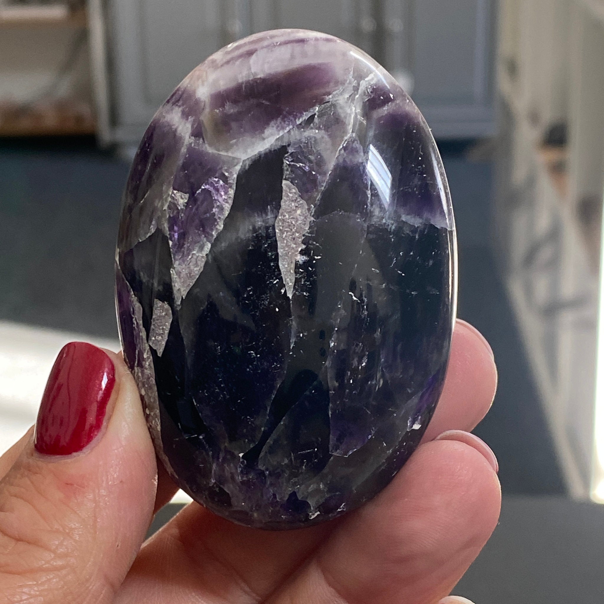 💜 Chevron Amethyst Palmstone