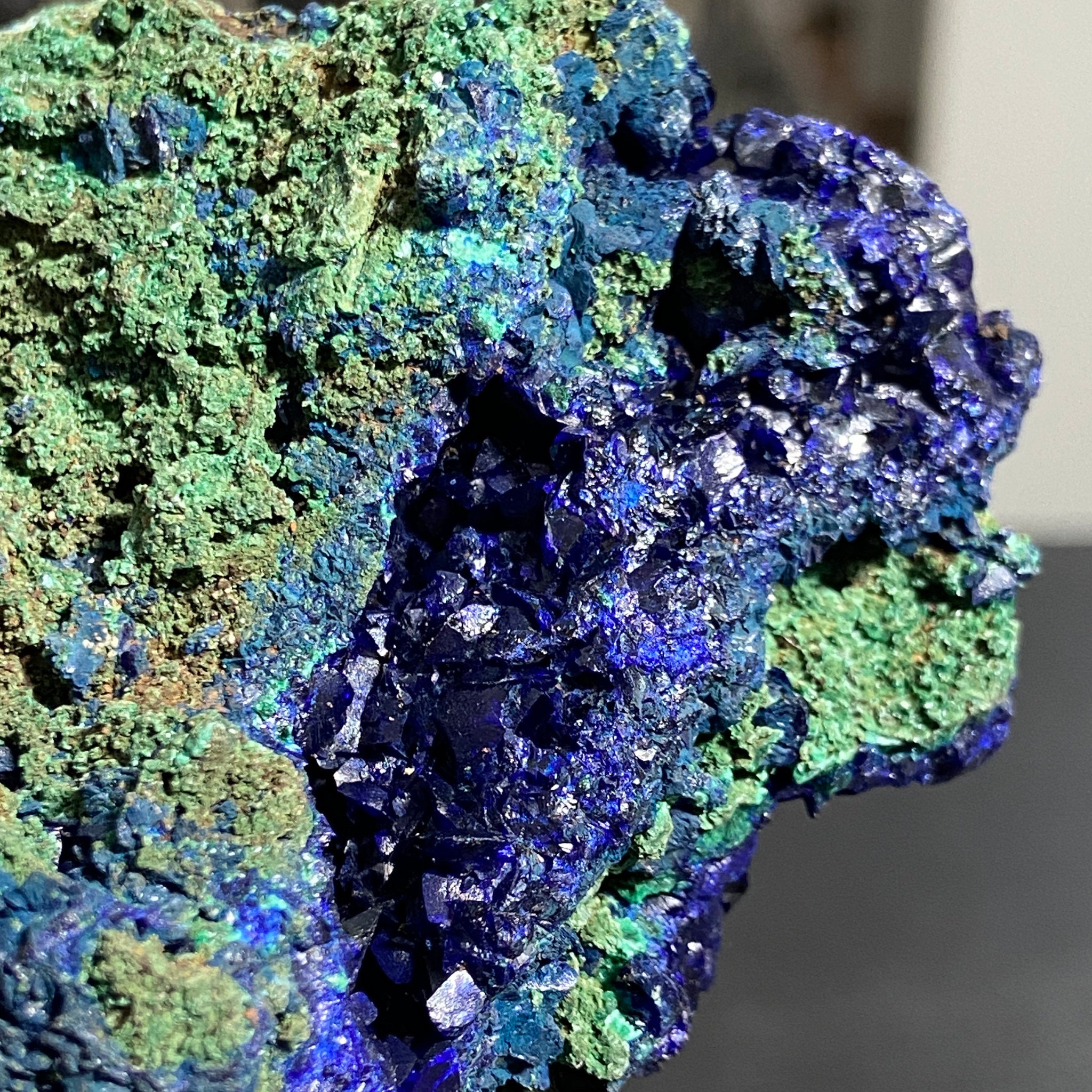 Azurite with Malachite - China