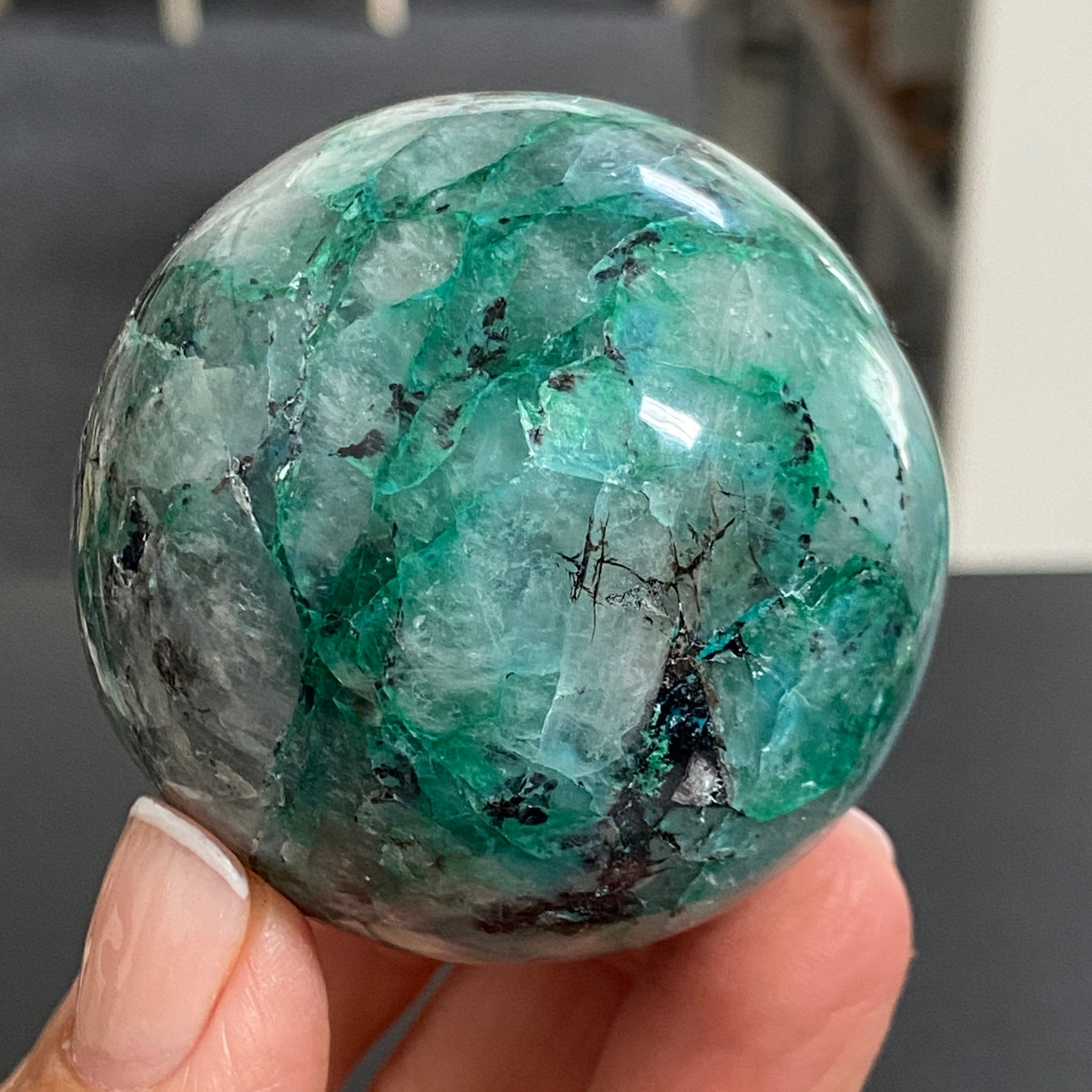 Chrysocolla, Quartz & Opal Sphere – Peru