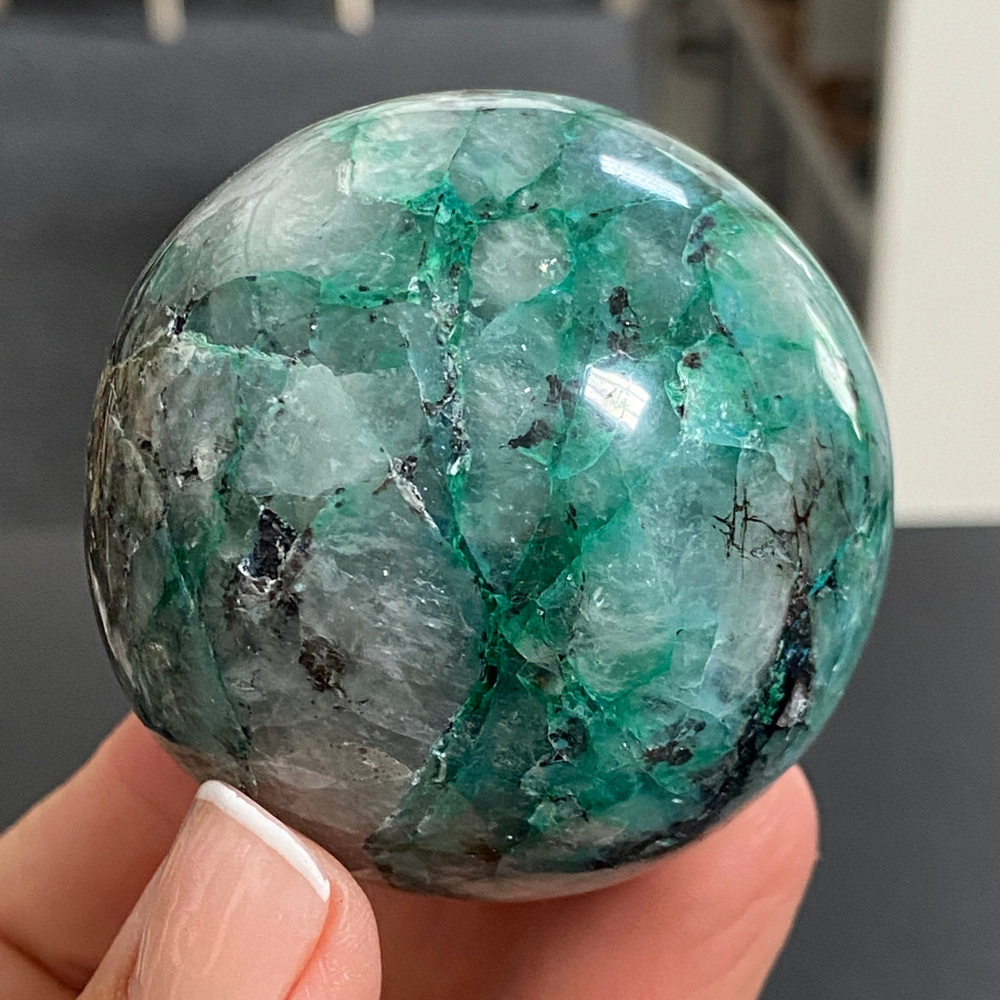 Chrysocolla, Quartz & Opal Sphere – Peru