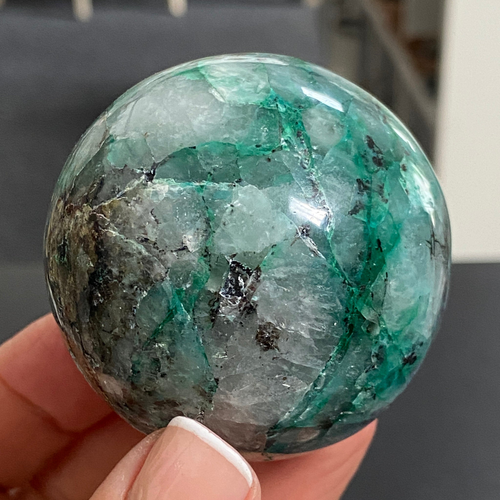 Chrysocolla, Quartz & Opal Sphere – Peru