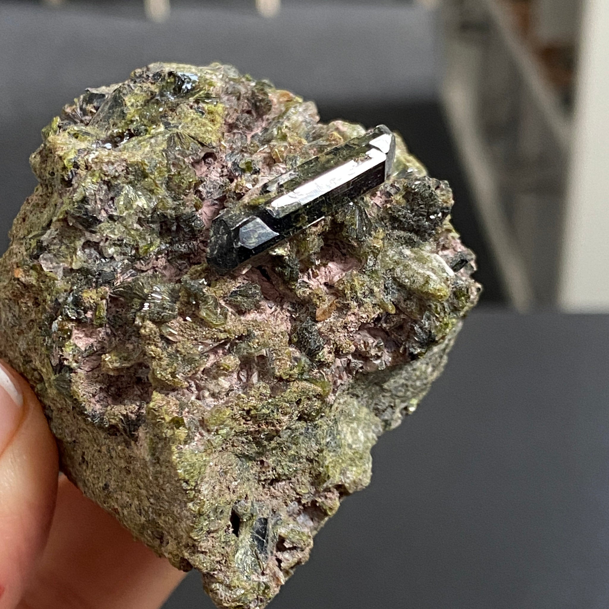 Rare - Double Terminated Diopside with Epidote – Morocco