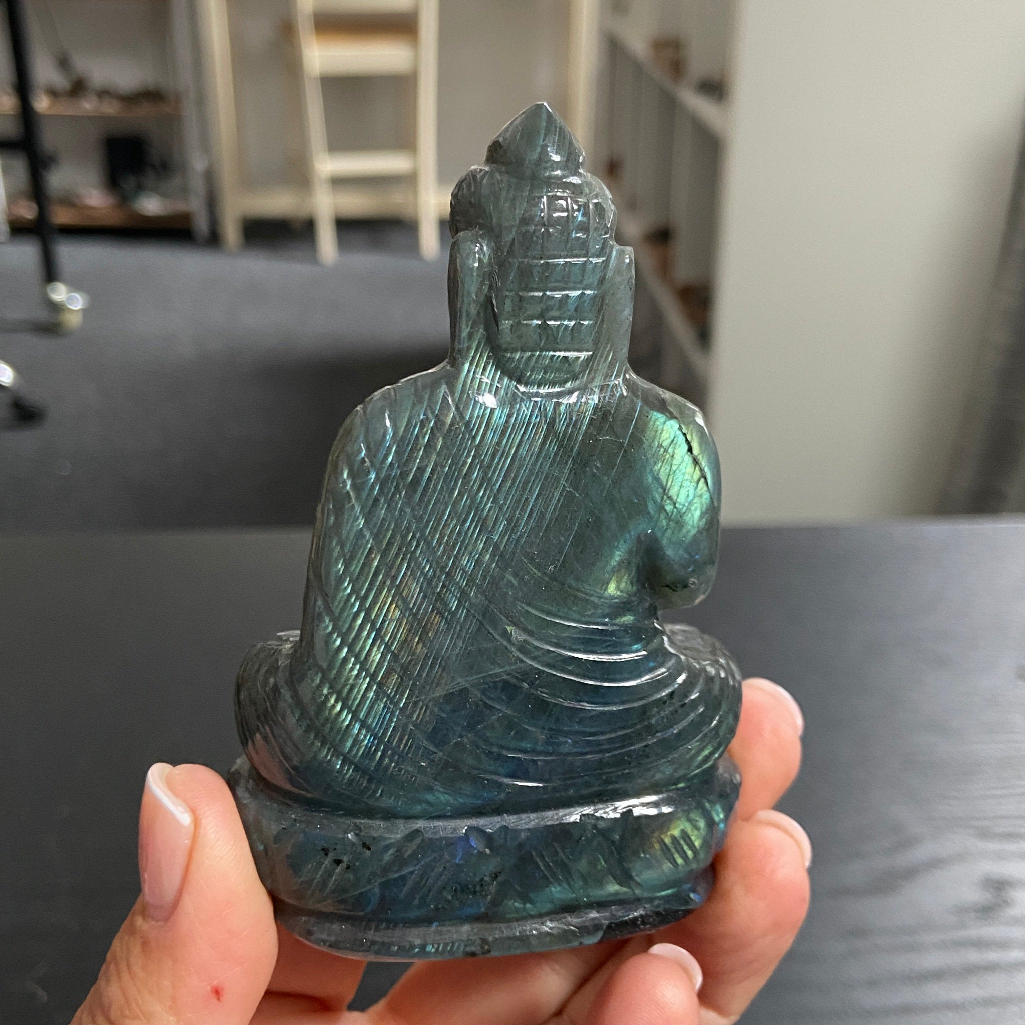 Hand Carved - Labradorite Buddha Carving – Madagascar