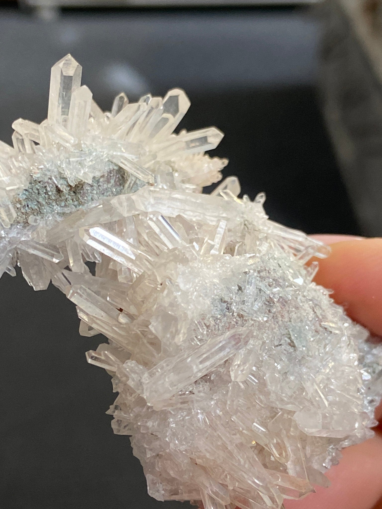 Lemurian Light Needle Cluster with Fuchsite