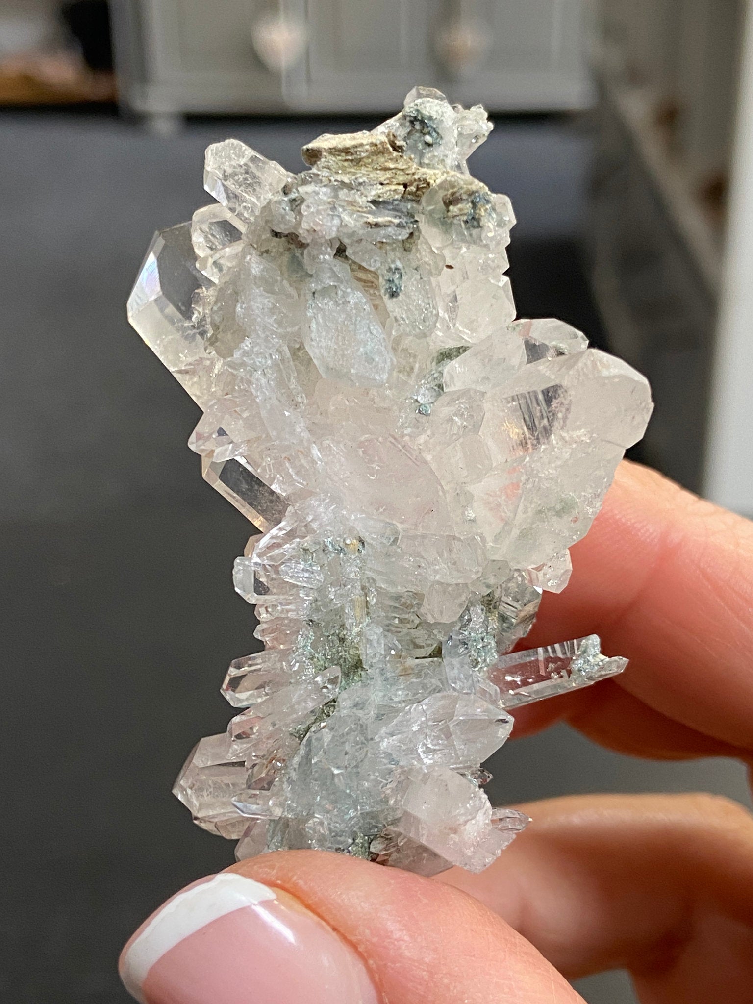 Lemurian Light Starburst Cluster with Fuchsit