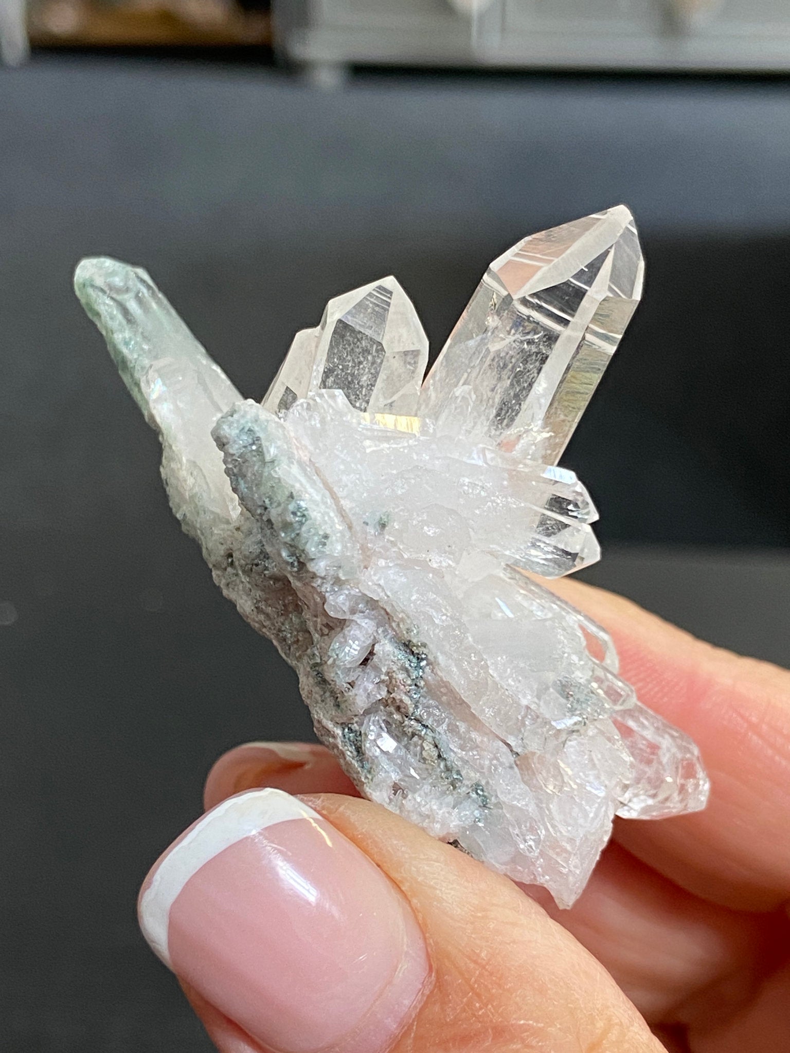 Lemurian Light Quartz Cluster with Fuchsite
