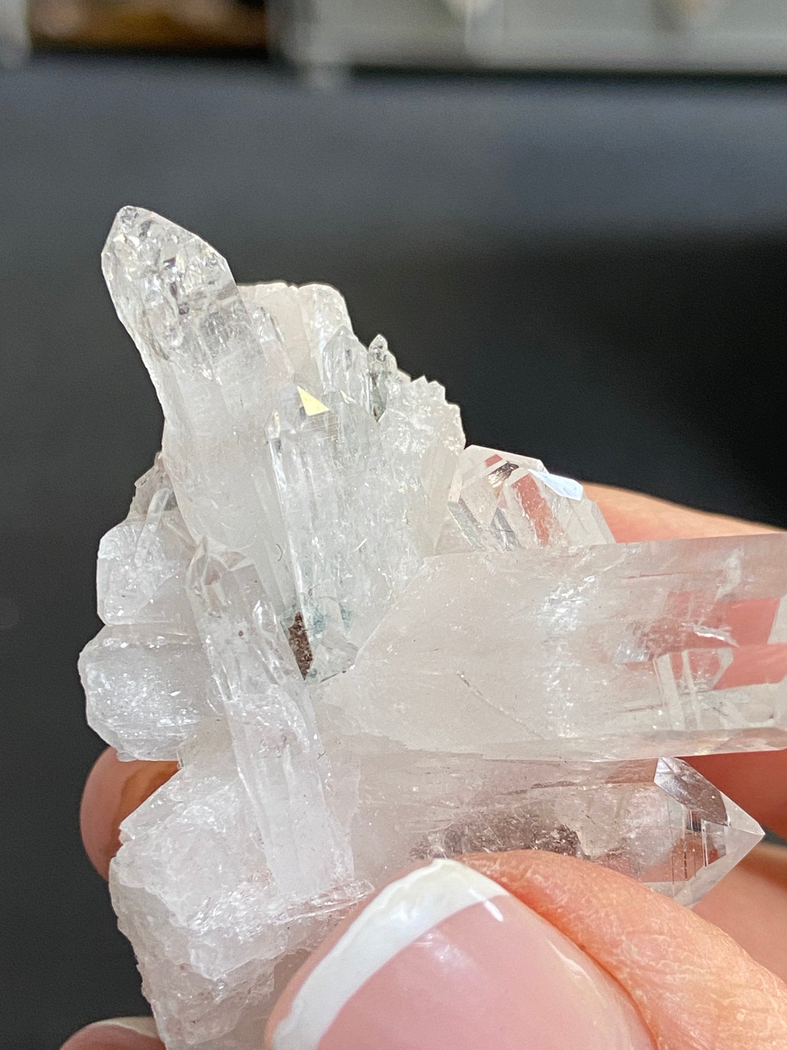 Lemurian Light Quartz Cluster with Fuchsite