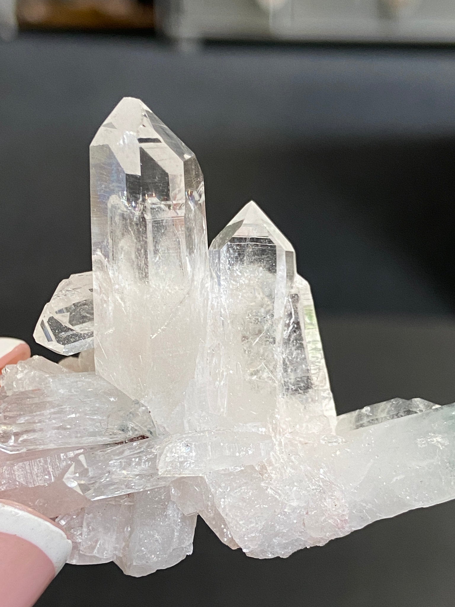 Lemurian Light Quartz Cluster with Fuchsite