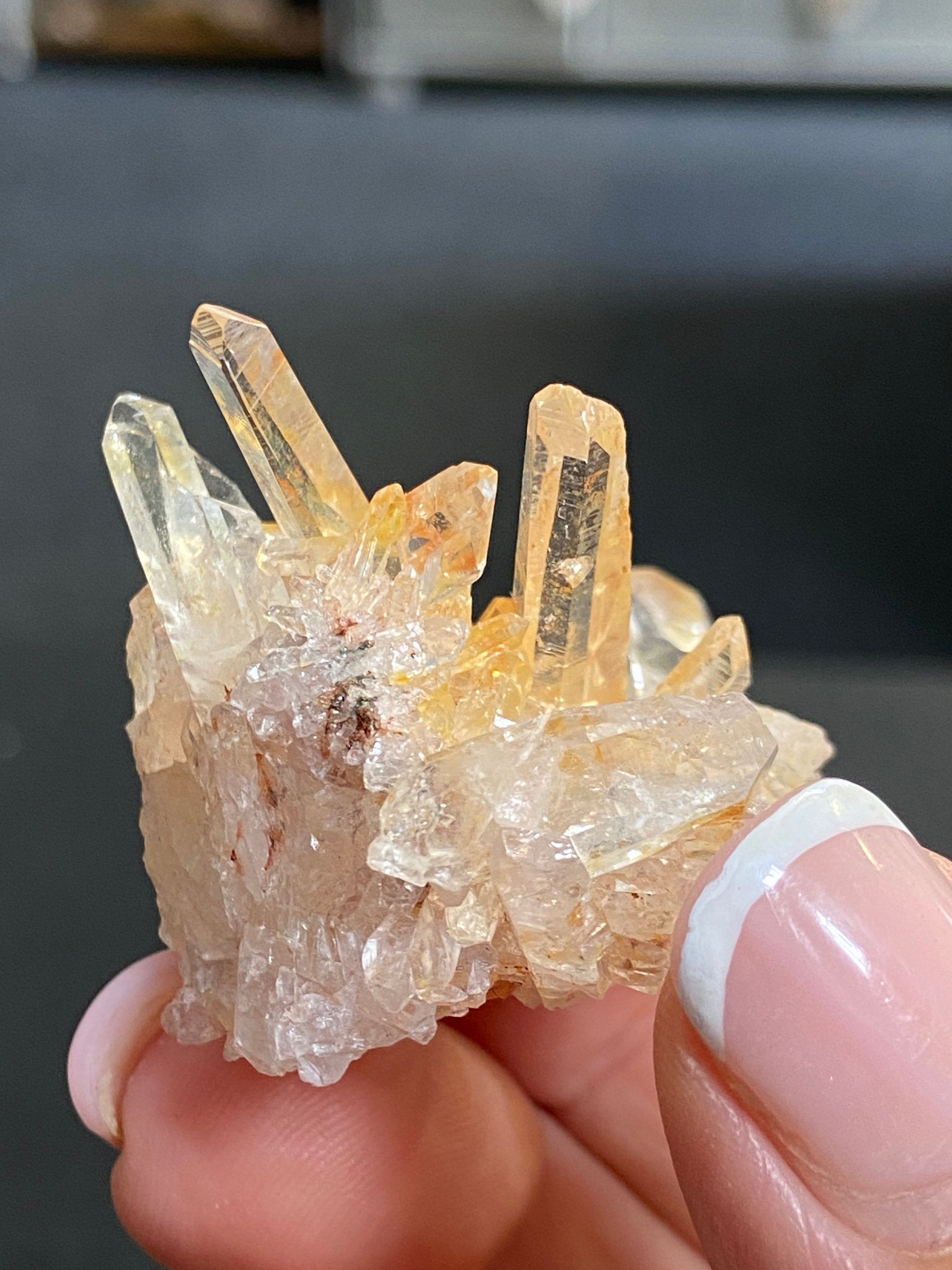 Pink & Gold Lemurian Light Quartz Cluster