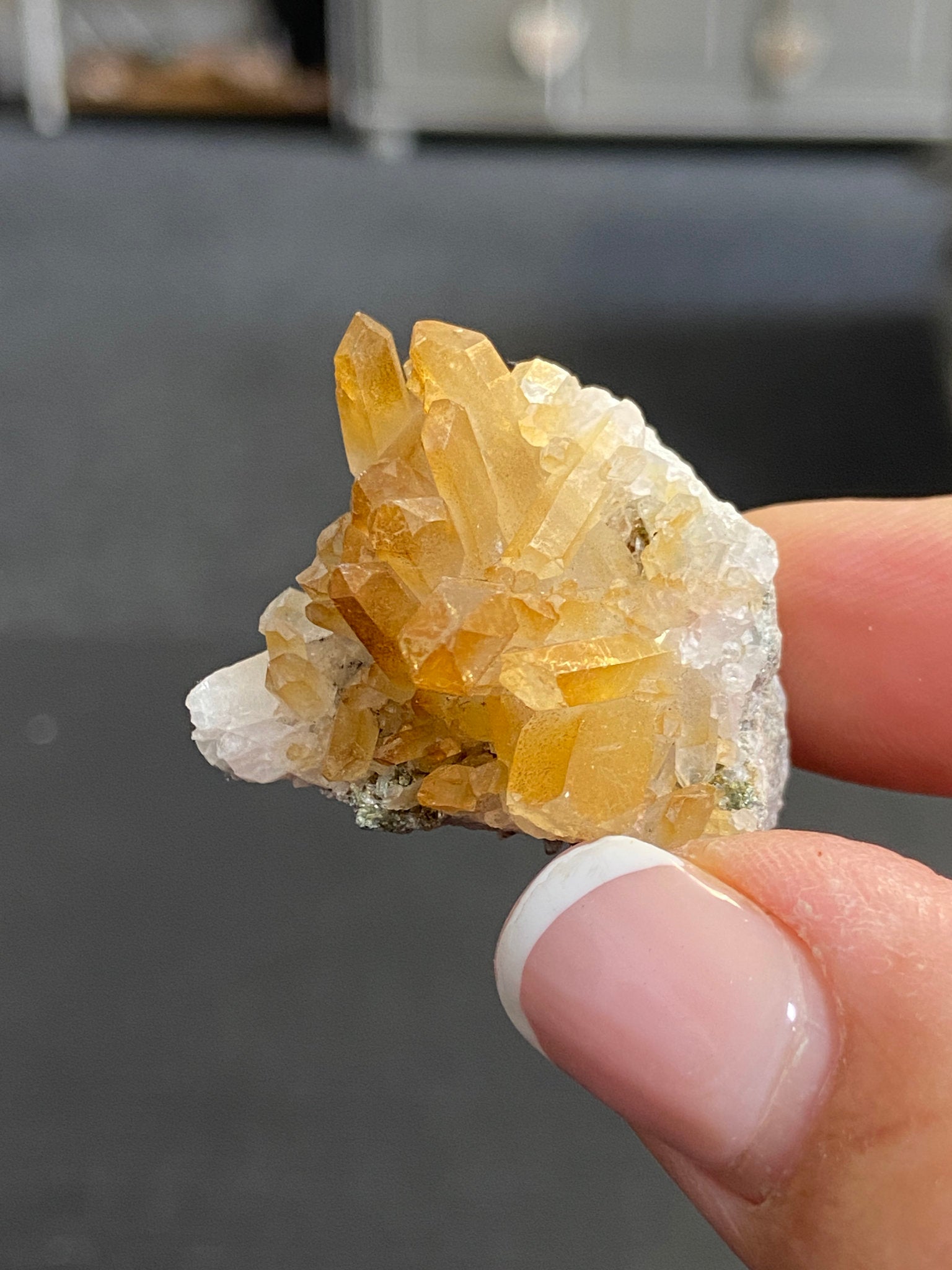Natural Golden Aura Lemurian Light Quartz Cluster