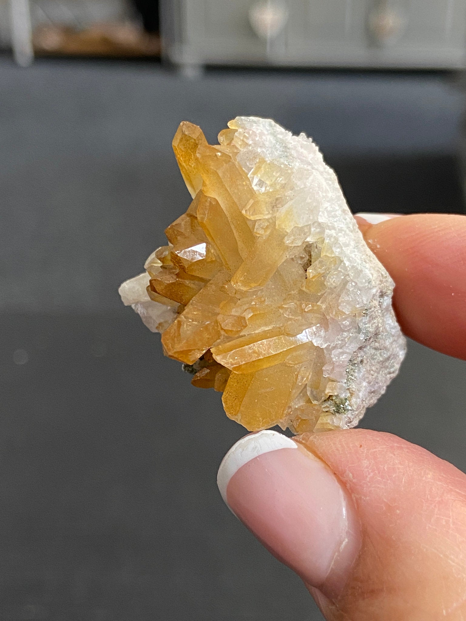 Natural Golden Aura Lemurian Light Quartz Cluster