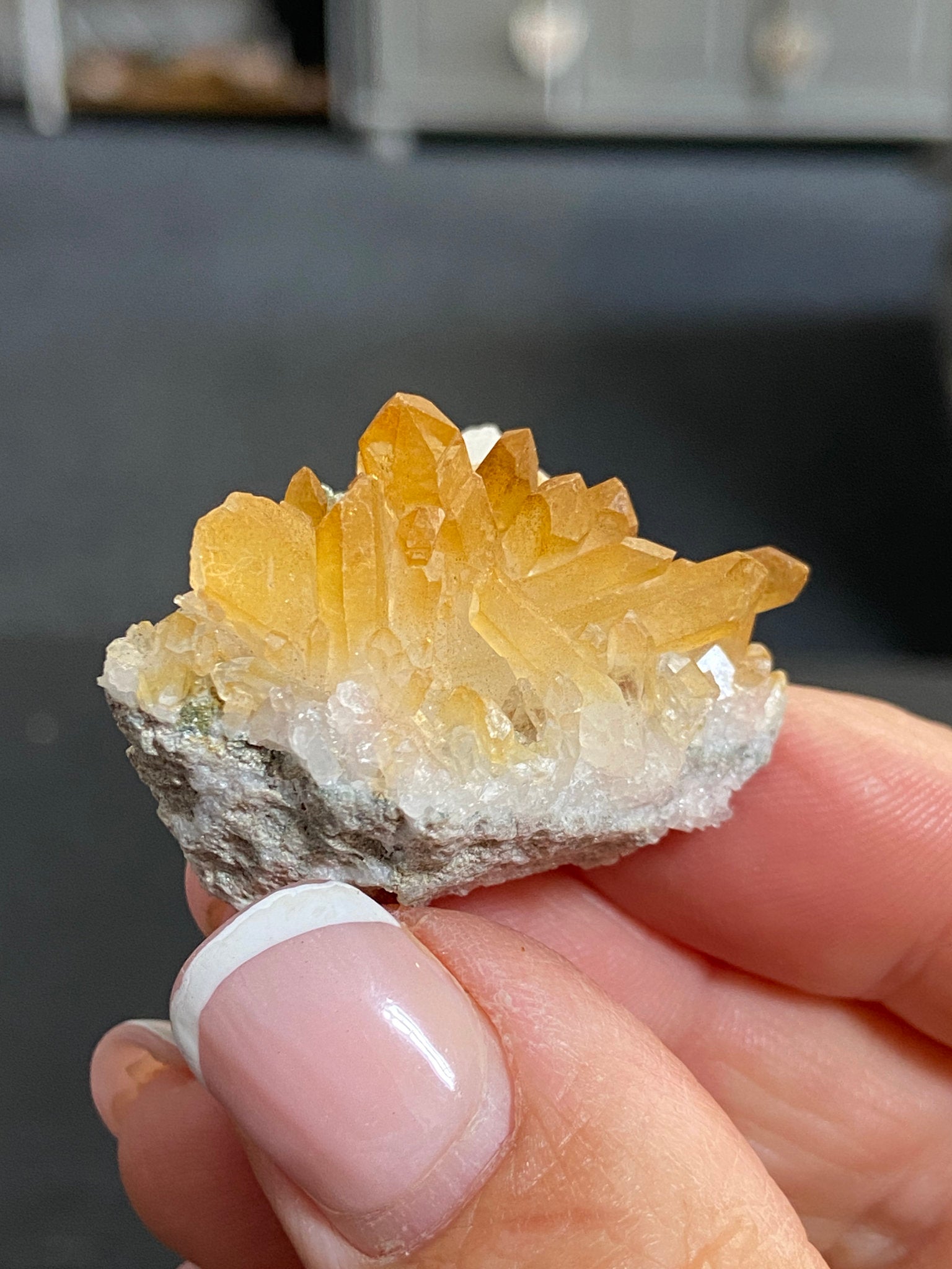 Natural Golden Aura Lemurian Light Quartz Cluster
