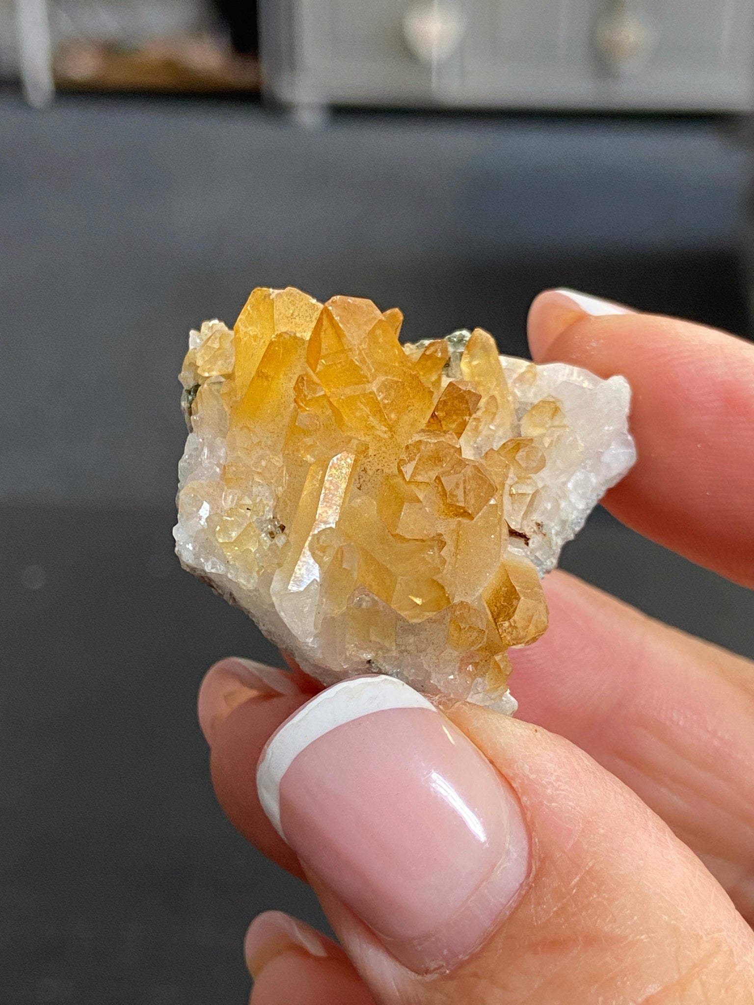 Natural Golden Aura Lemurian Light Quartz Cluster