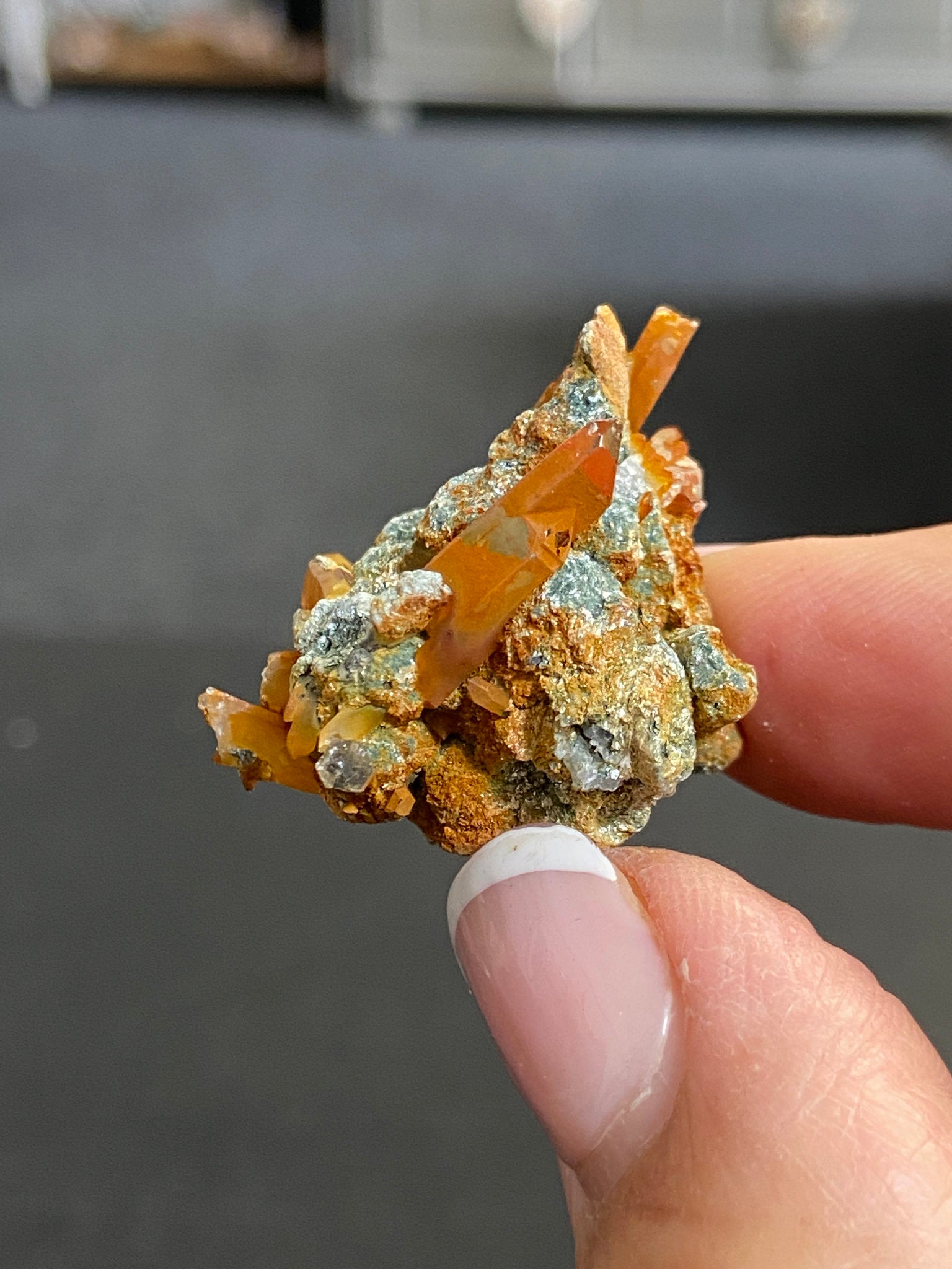 “Gucci Lemurian” Lemurian Light Quartz Cluster with Fuchsite