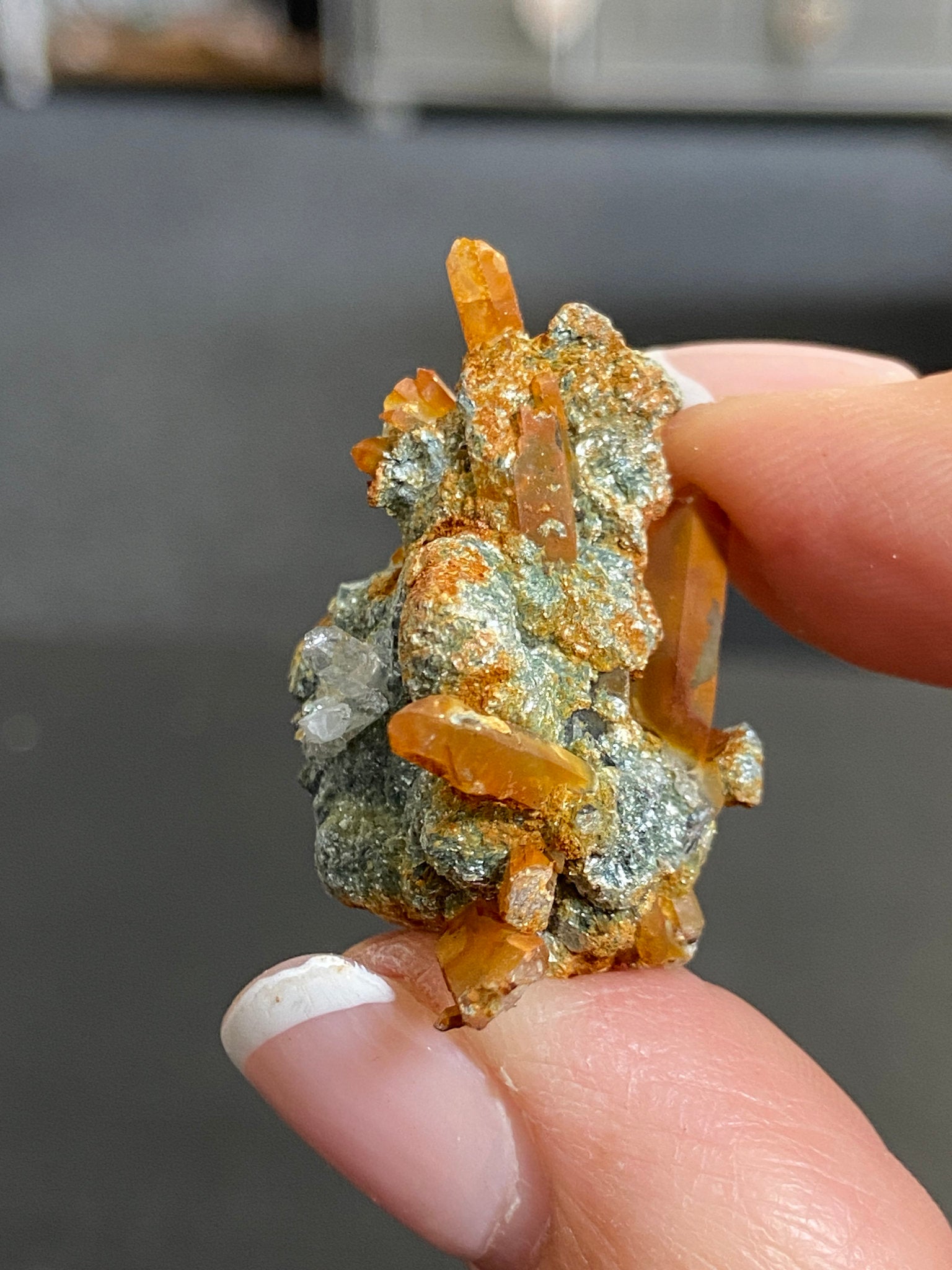 “Gucci Lemurian” Lemurian Light Quartz Cluster with Fuchsite