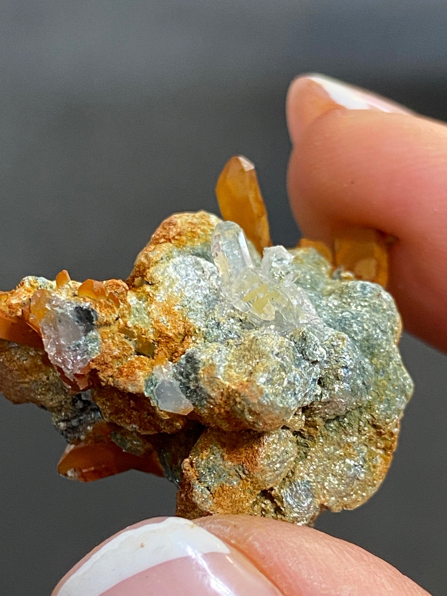 “Gucci Lemurian” Lemurian Light Quartz Cluster with Fuchsite