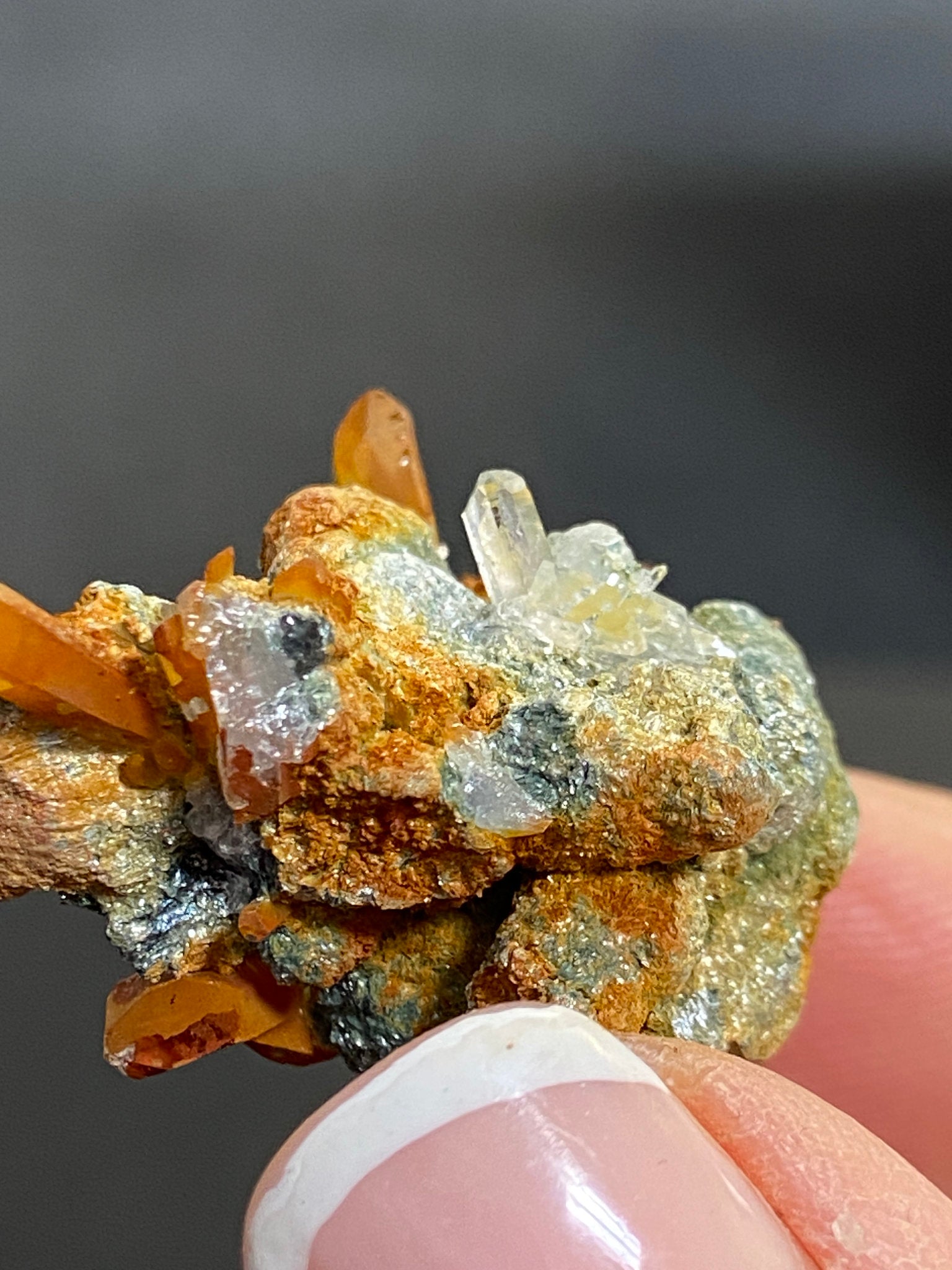“Gucci Lemurian” Lemurian Light Quartz Cluster with Fuchsite