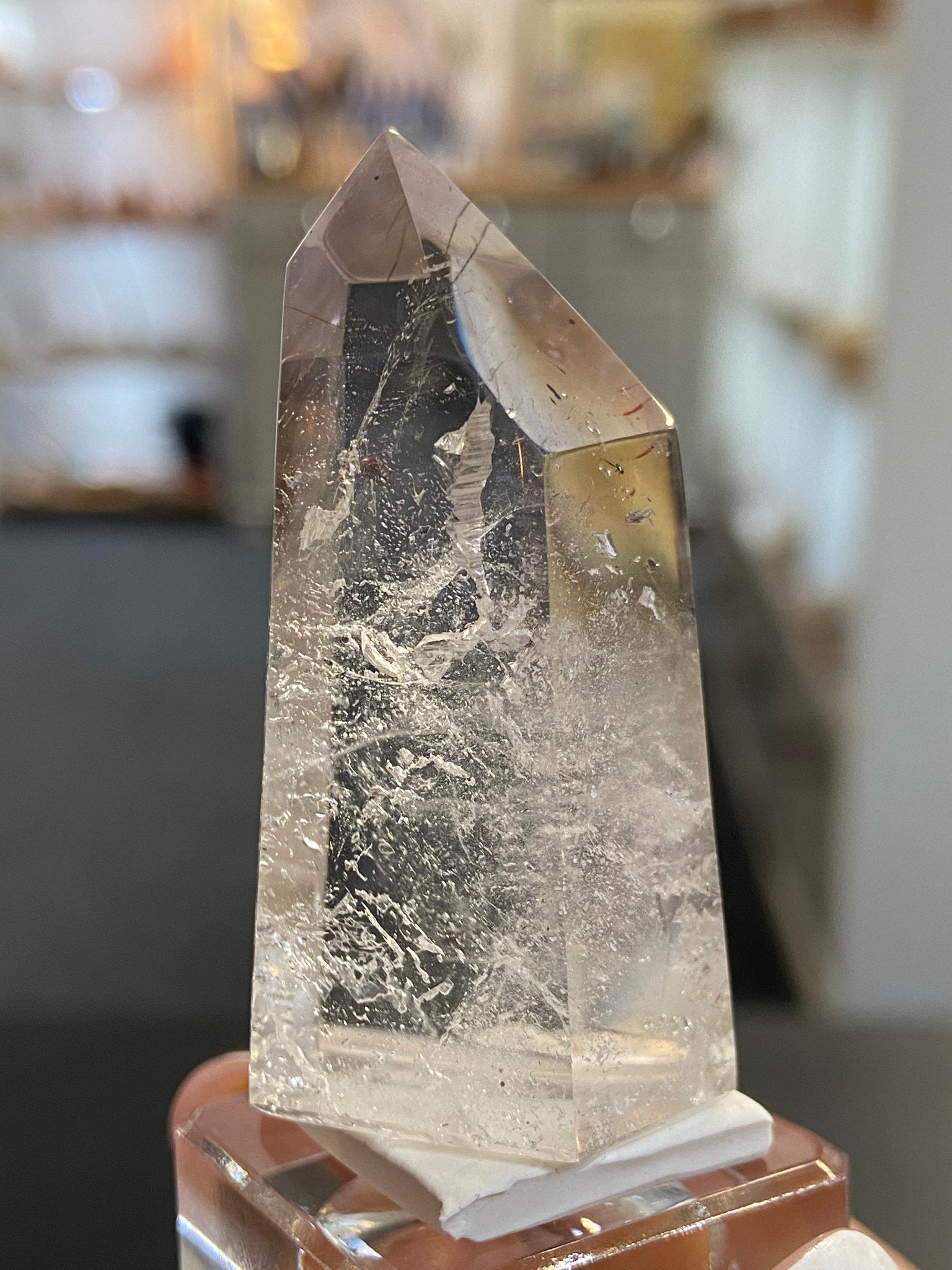 Madagascan Quartz Tower – Smoky Amethyst with Lepidocrocite & Rutile