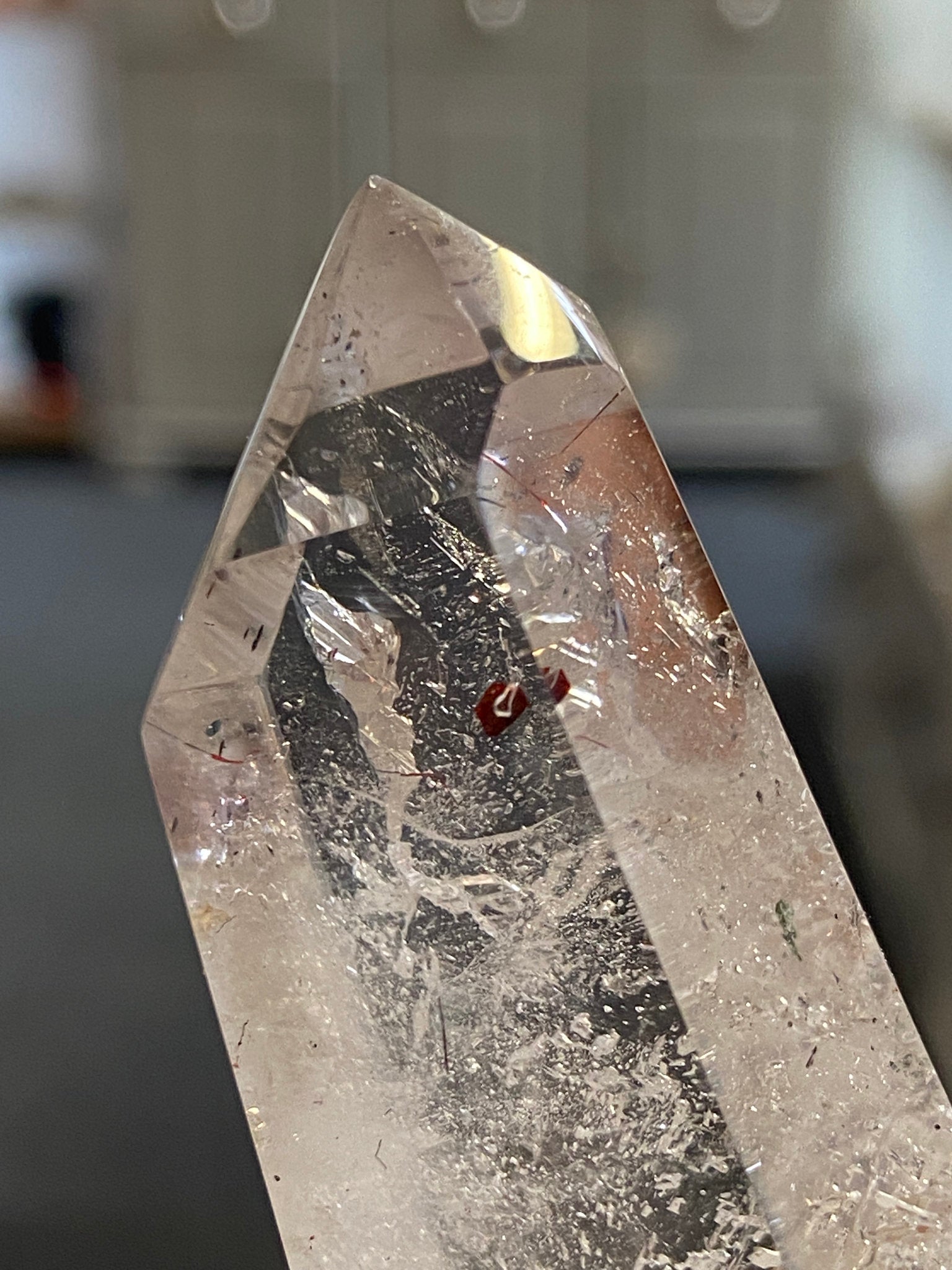 Madagascan Quartz Tower – Smoky Amethyst with Lepidocrocite & Rutile