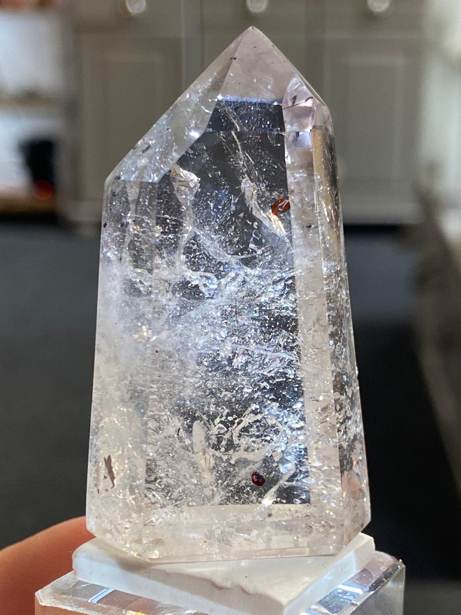 Madagascan Quartz Tower – Smoky Amethyst with Lepidocrocite & Rutile
