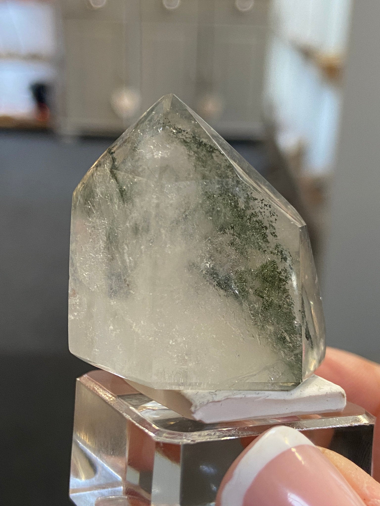 Madagascan Quartz Tower – Chlorite Waterfall