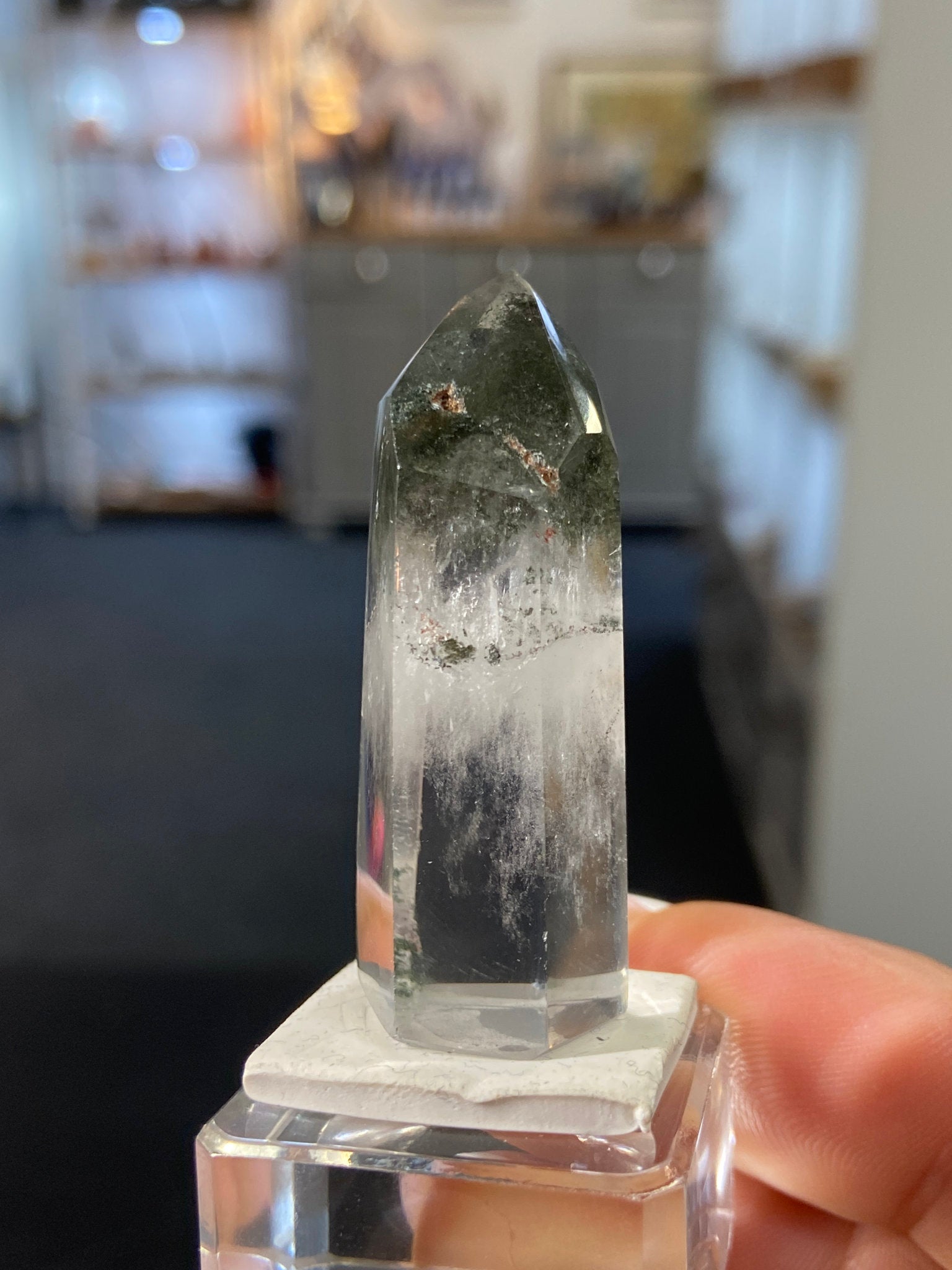 Madagascan Quartz Tower – Chlorite & Hematite