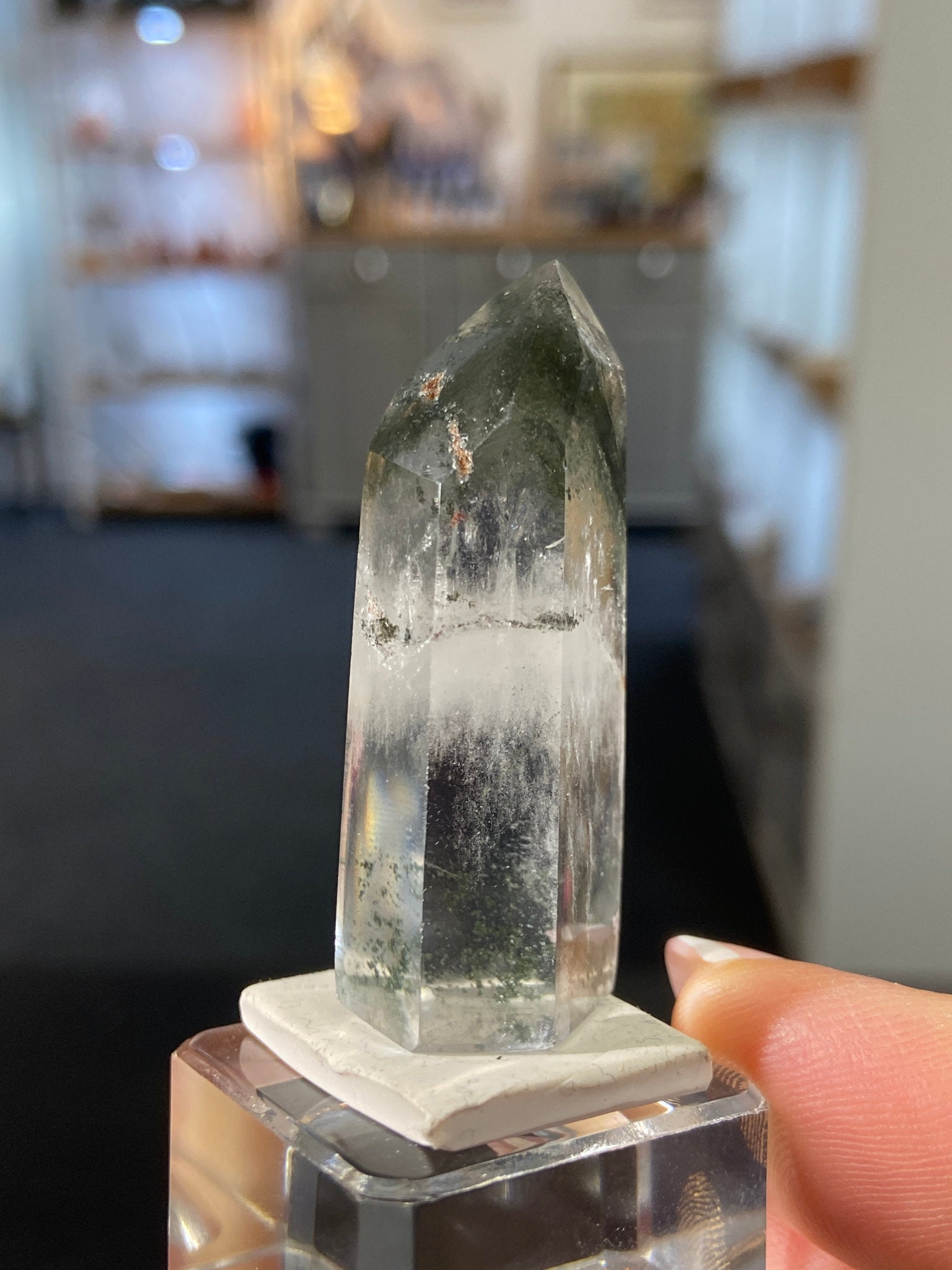 Madagascan Quartz Tower – Chlorite & Hematite