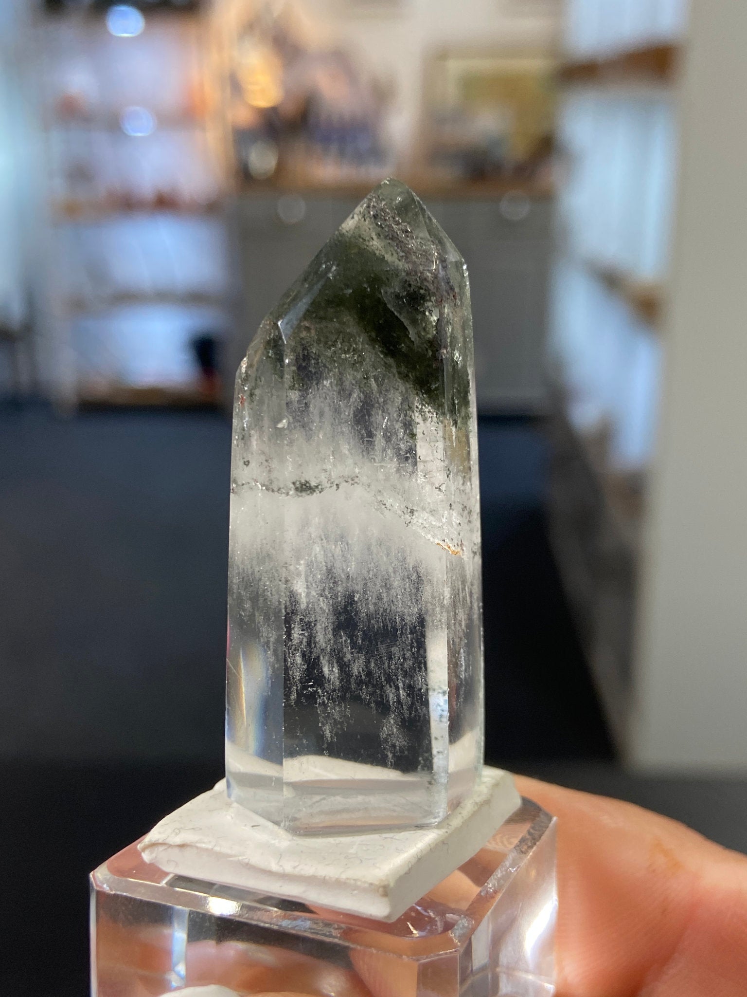 Madagascan Quartz Tower – Chlorite & Hematite