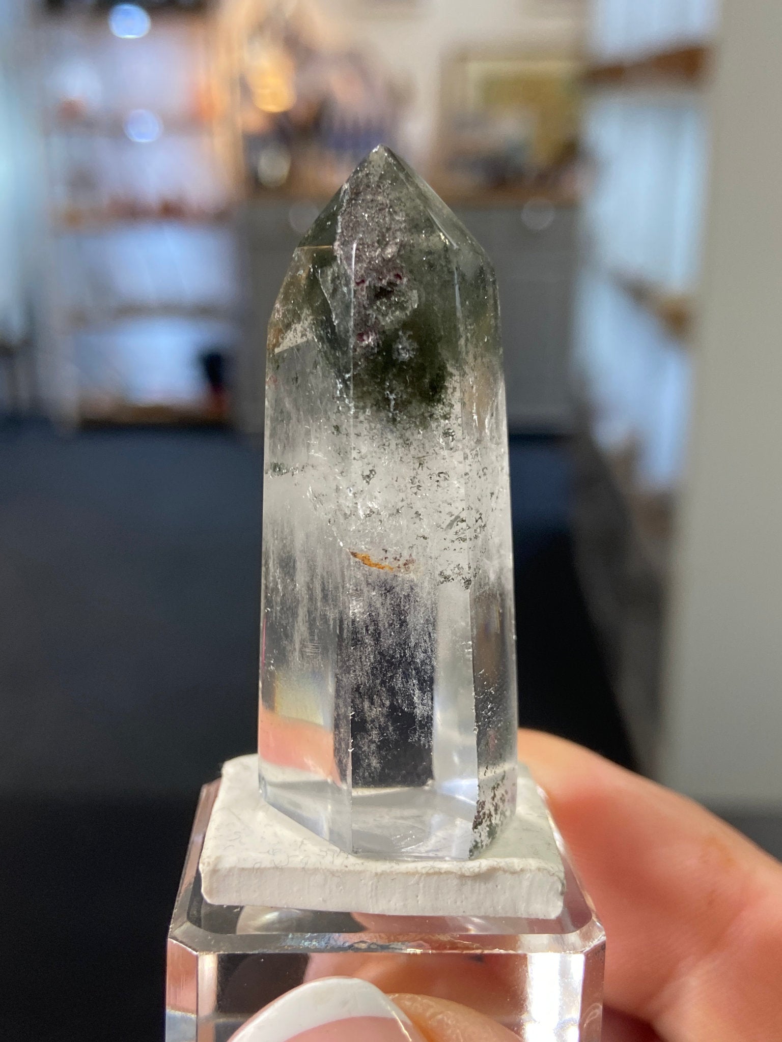 Madagascan Quartz Tower – Chlorite & Hematite