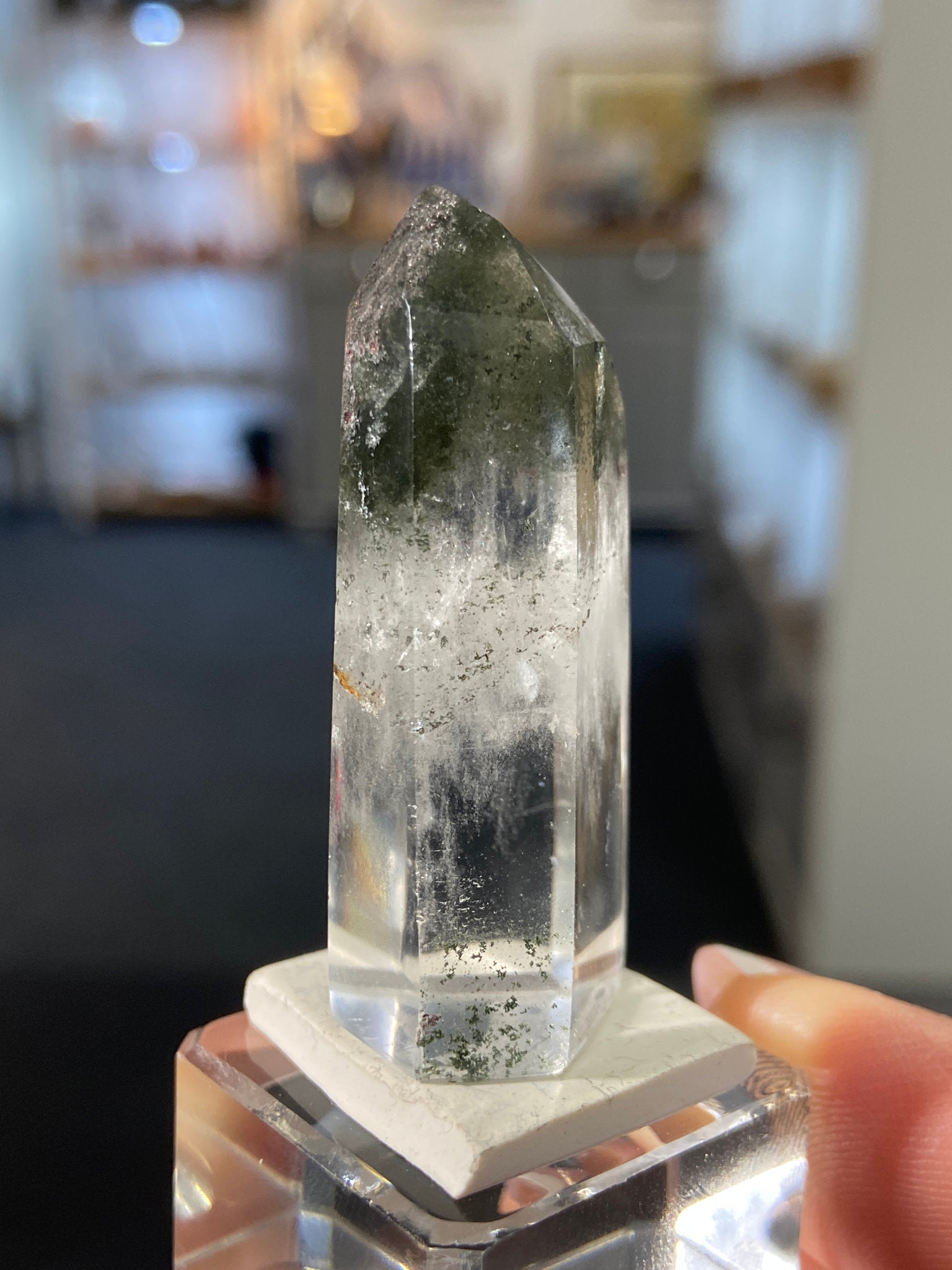 Madagascan Quartz Tower – Chlorite & Hematite