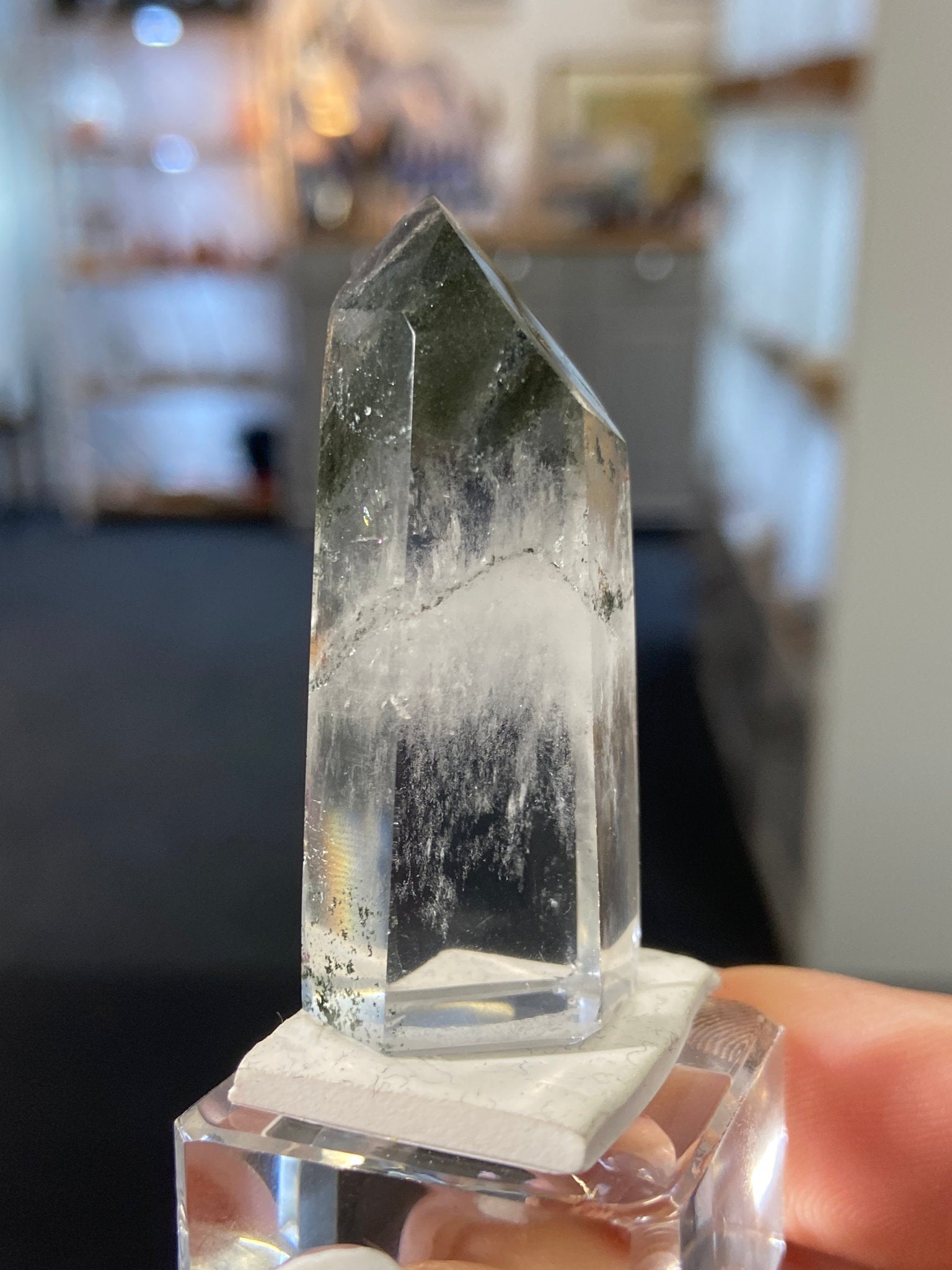 Madagascan Quartz Tower – Chlorite & Hematite
