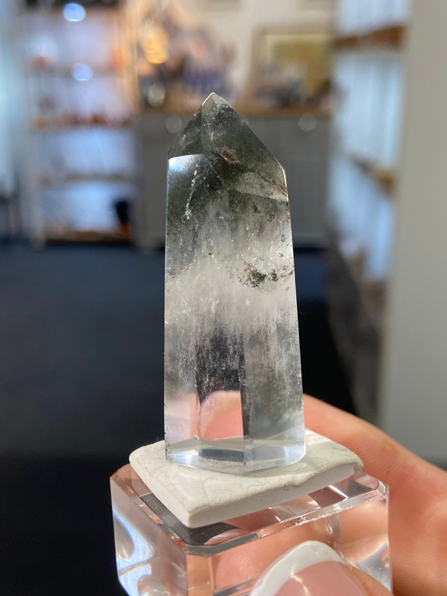 Madagascan Quartz Tower – Chlorite & Hematite