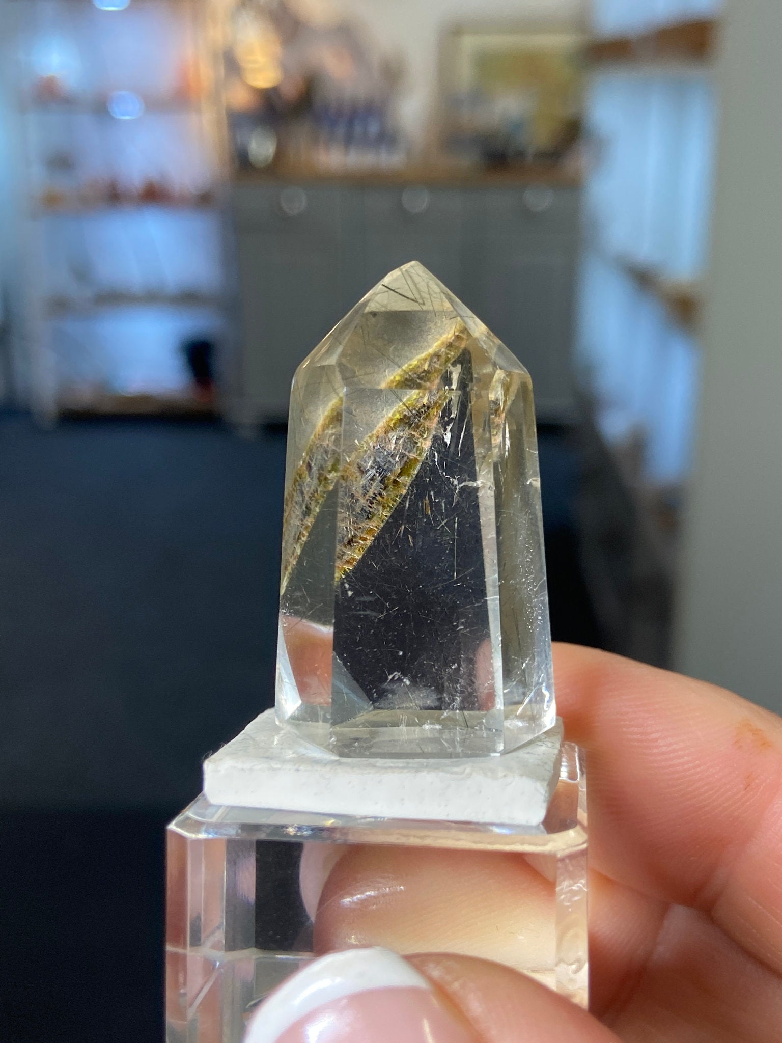 Madagascan Quartz Tower – Green Tourmaline Included
