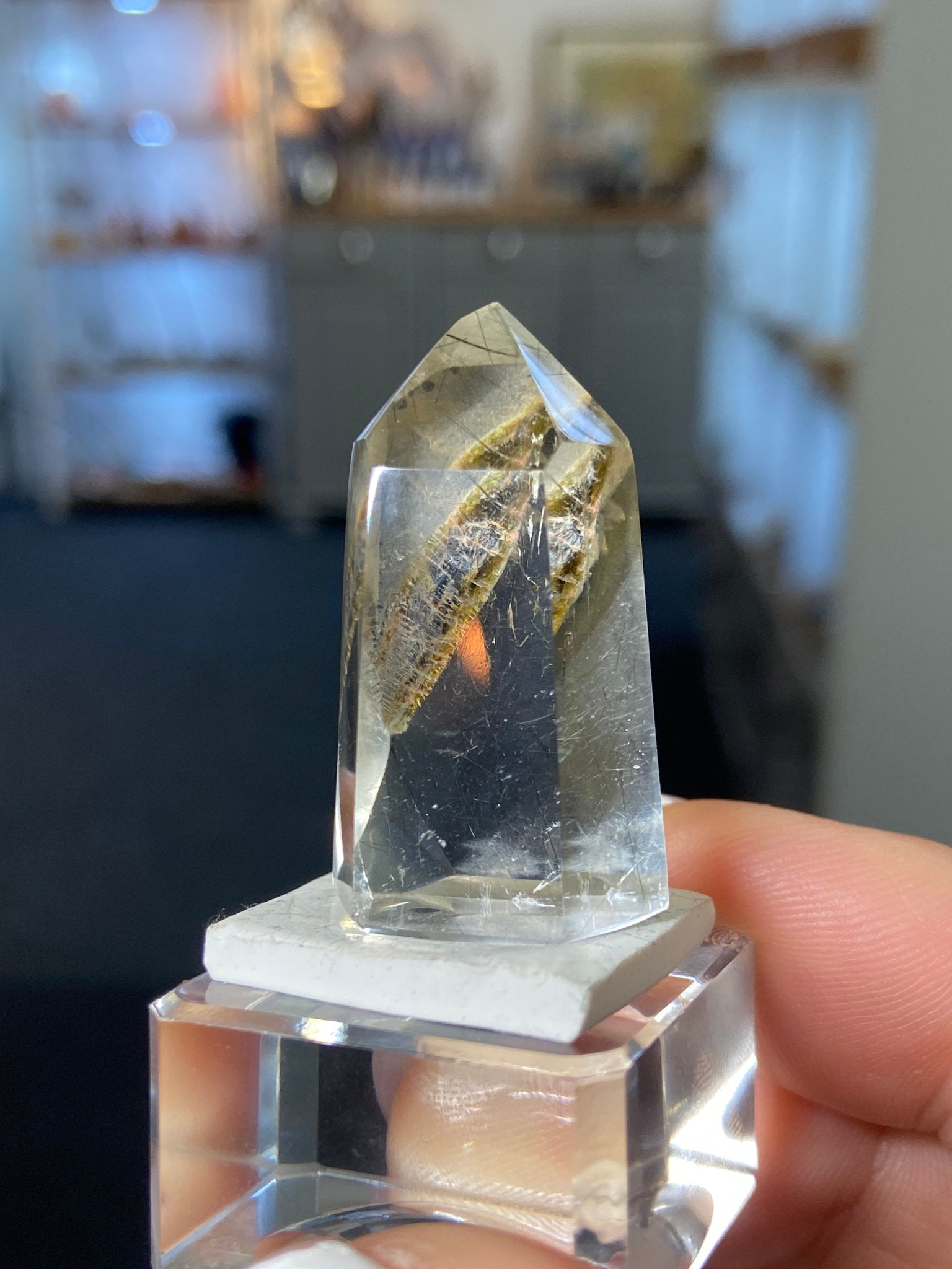 Madagascan Quartz Tower – Green Tourmaline Included