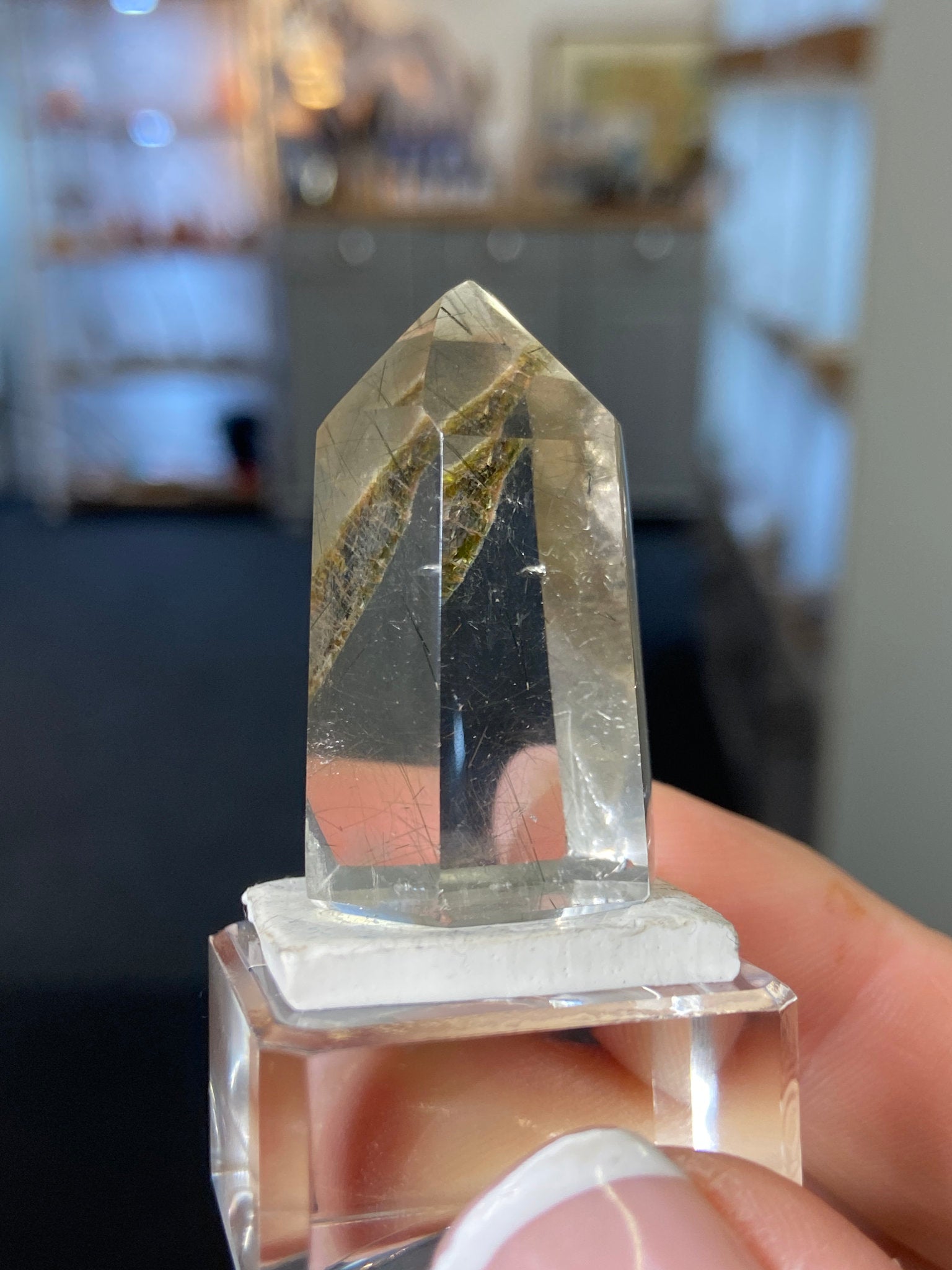 Madagascan Quartz Tower – Green Tourmaline Included