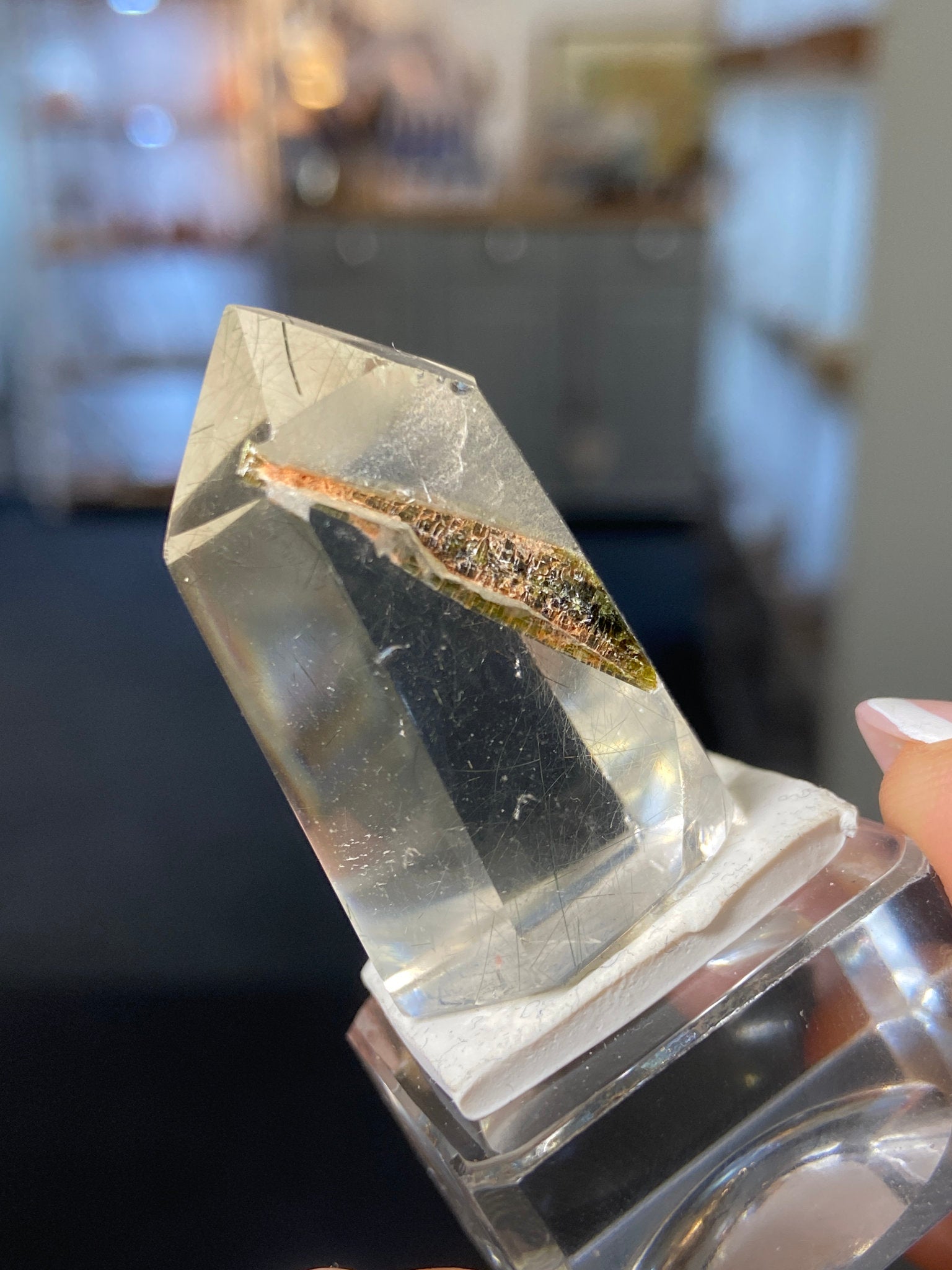 Madagascan Quartz Tower – Green Tourmaline Included