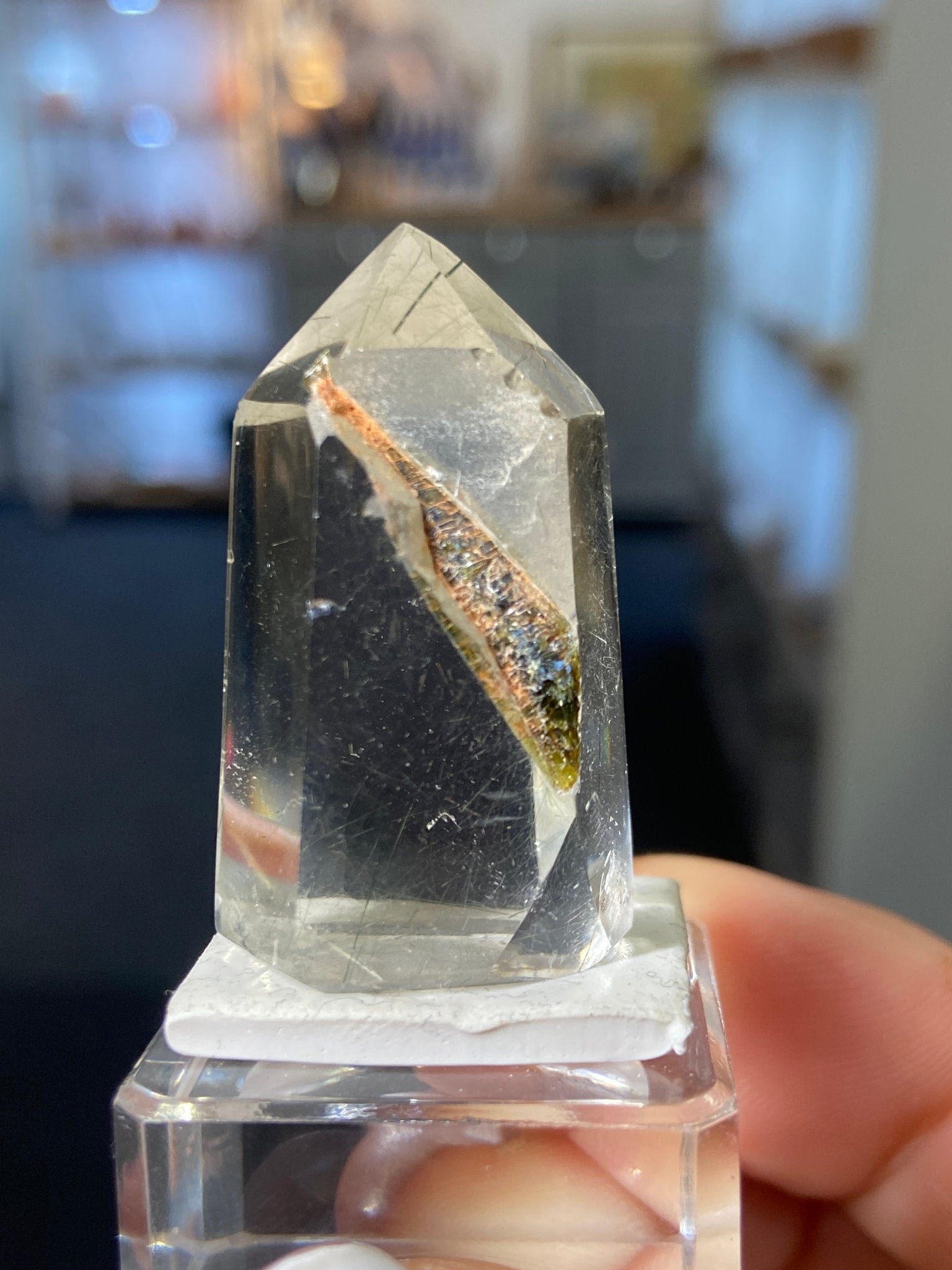 Madagascan Quartz Tower – Green Tourmaline Included