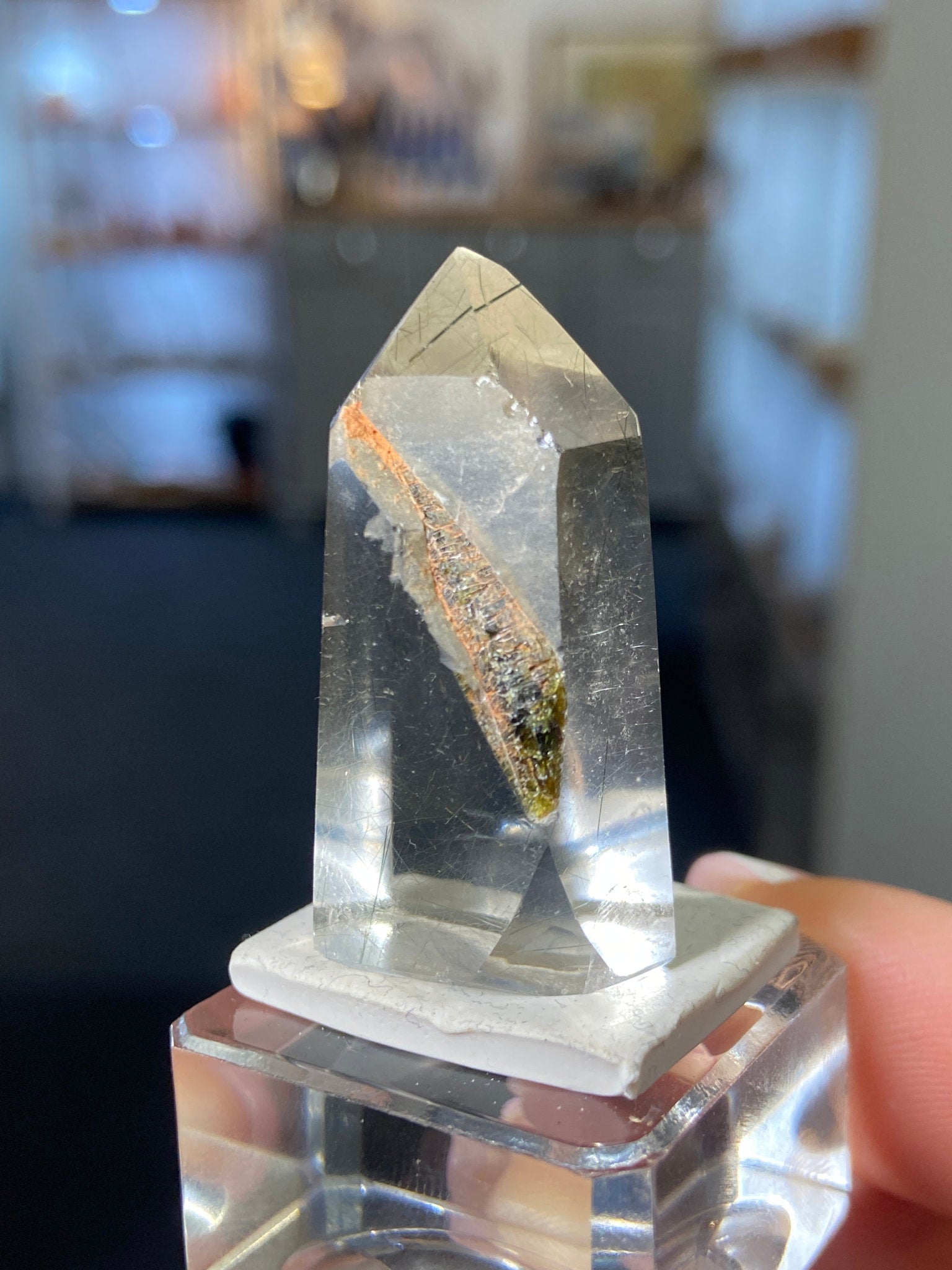 Madagascan Quartz Tower – Green Tourmaline Included