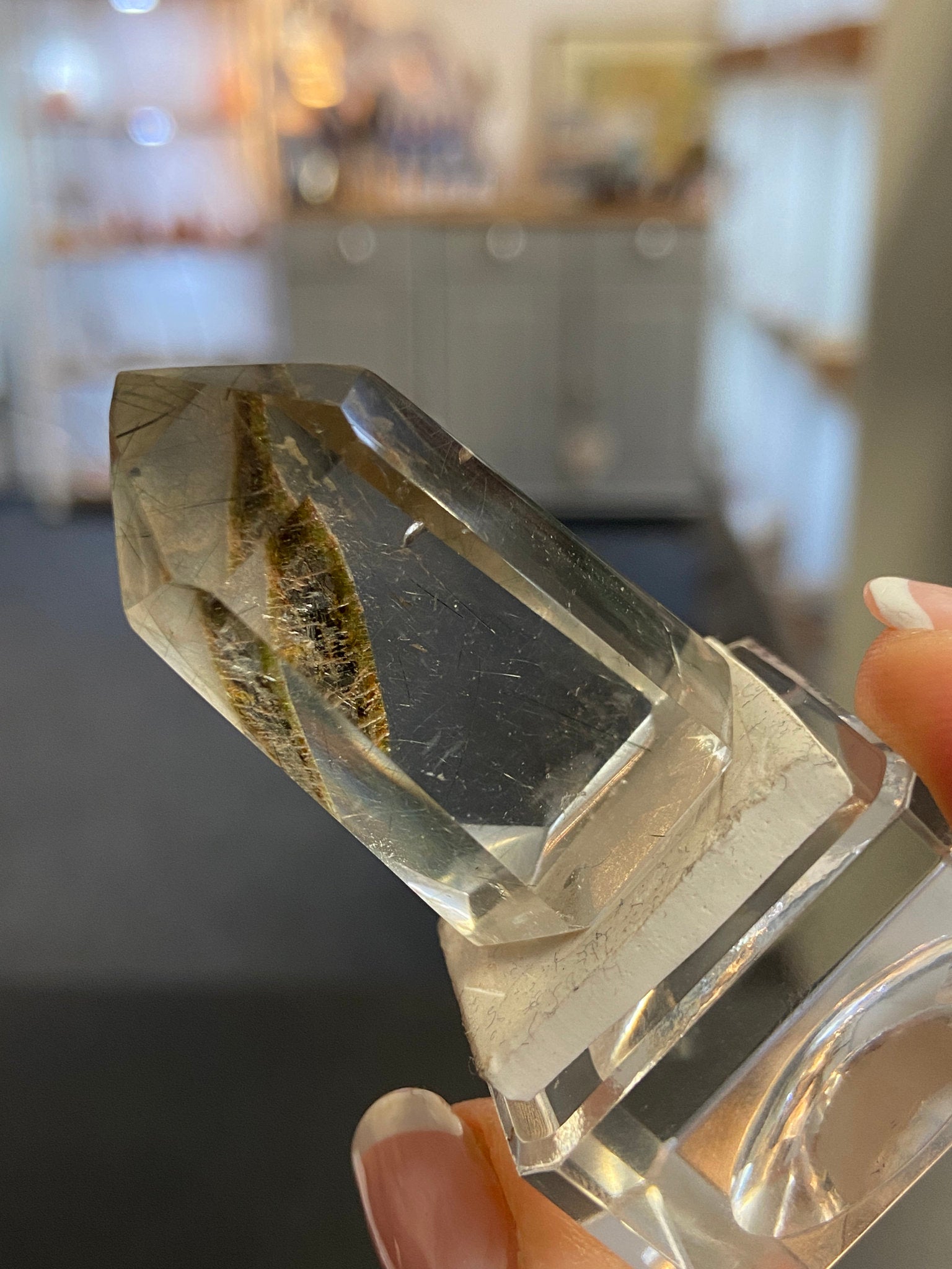 Madagascan Quartz Tower – Green Tourmaline Included