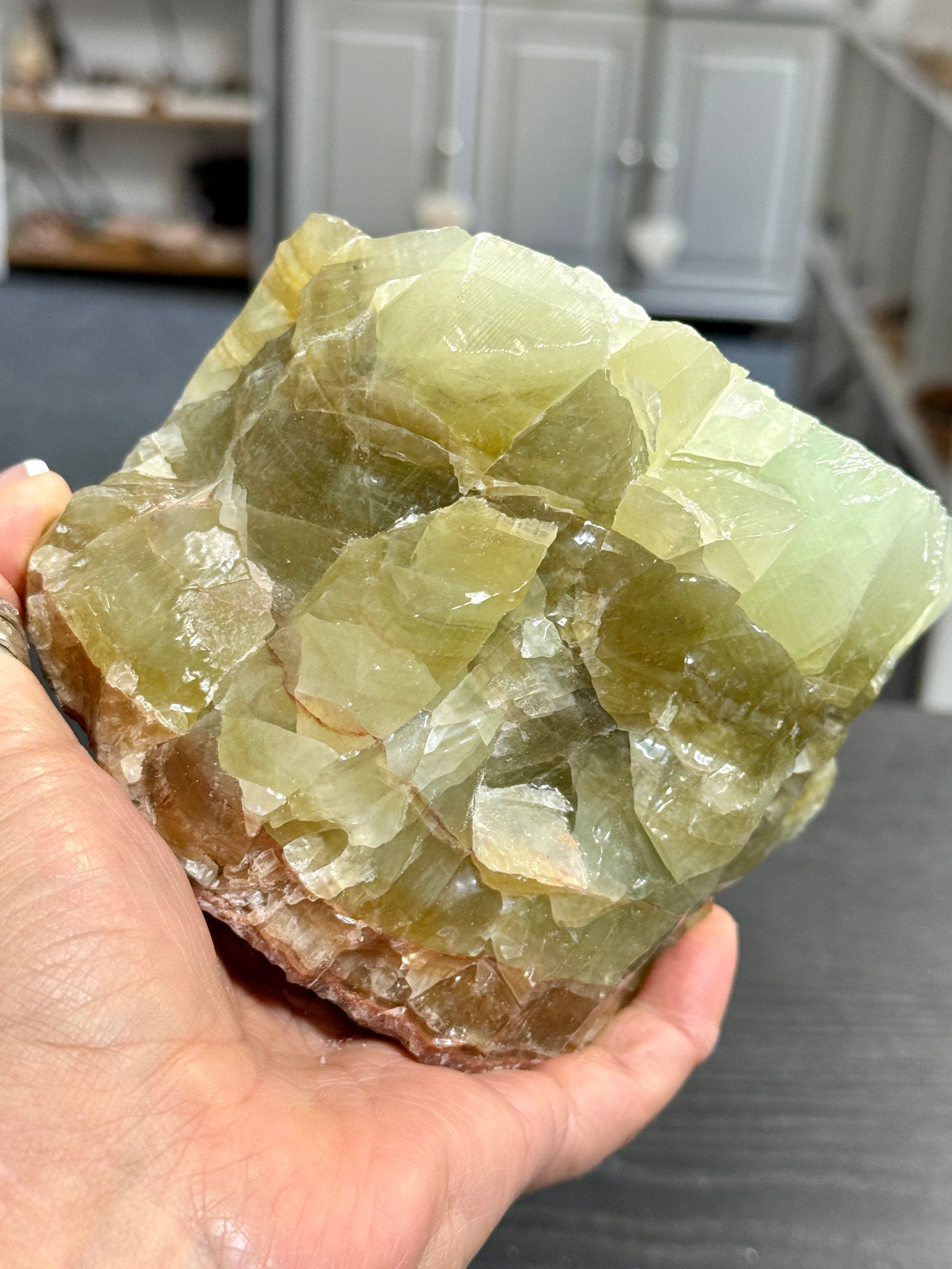 💚 Natural Green Calcite – Morocco