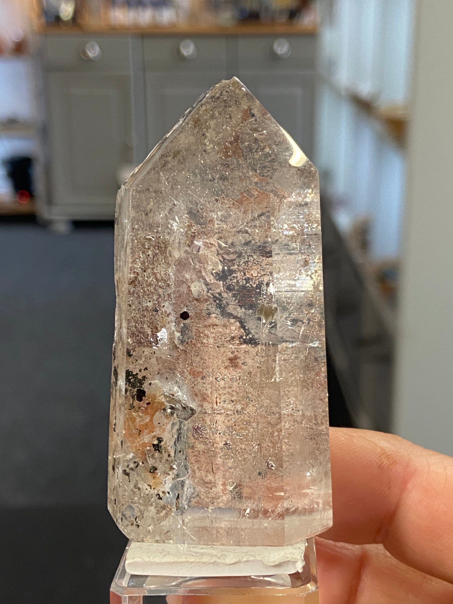 Madagascan Quartz Tower – Hematite & Mica (Part Polished)